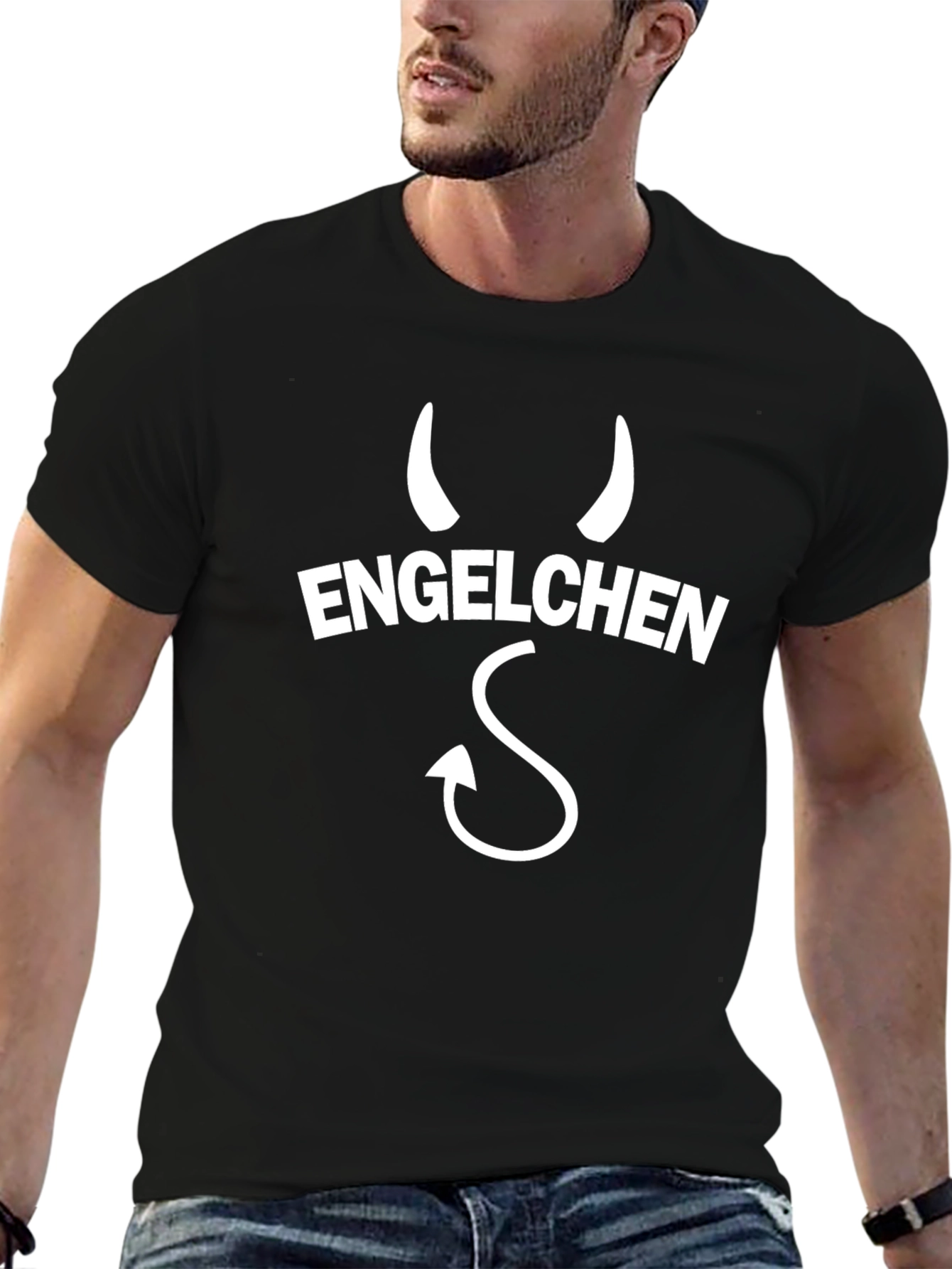 Engelchen Devil Horns Tail Graphic T-Shirt