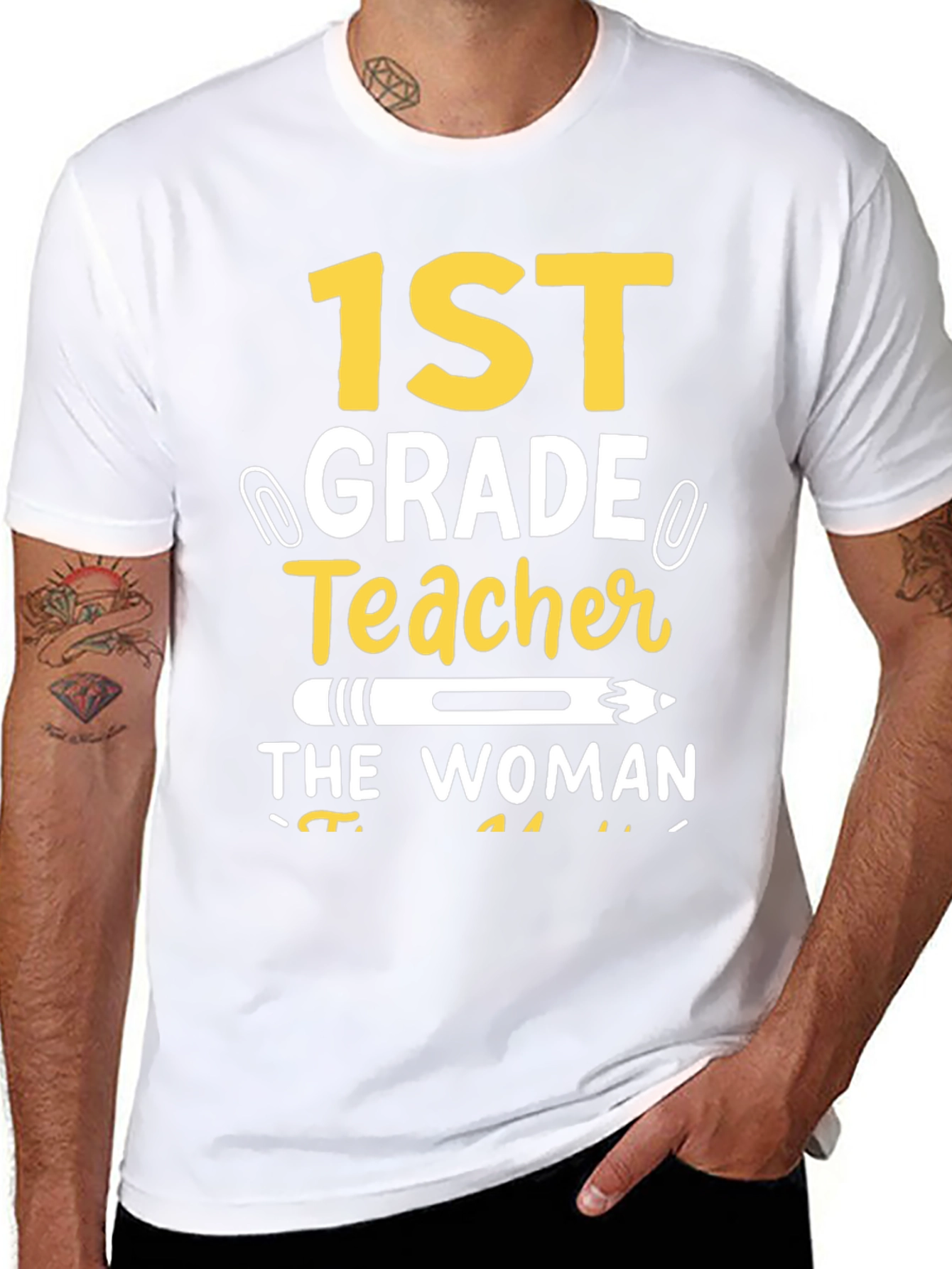 1st Grade Teacher T-Shirt: The Woman The Myth