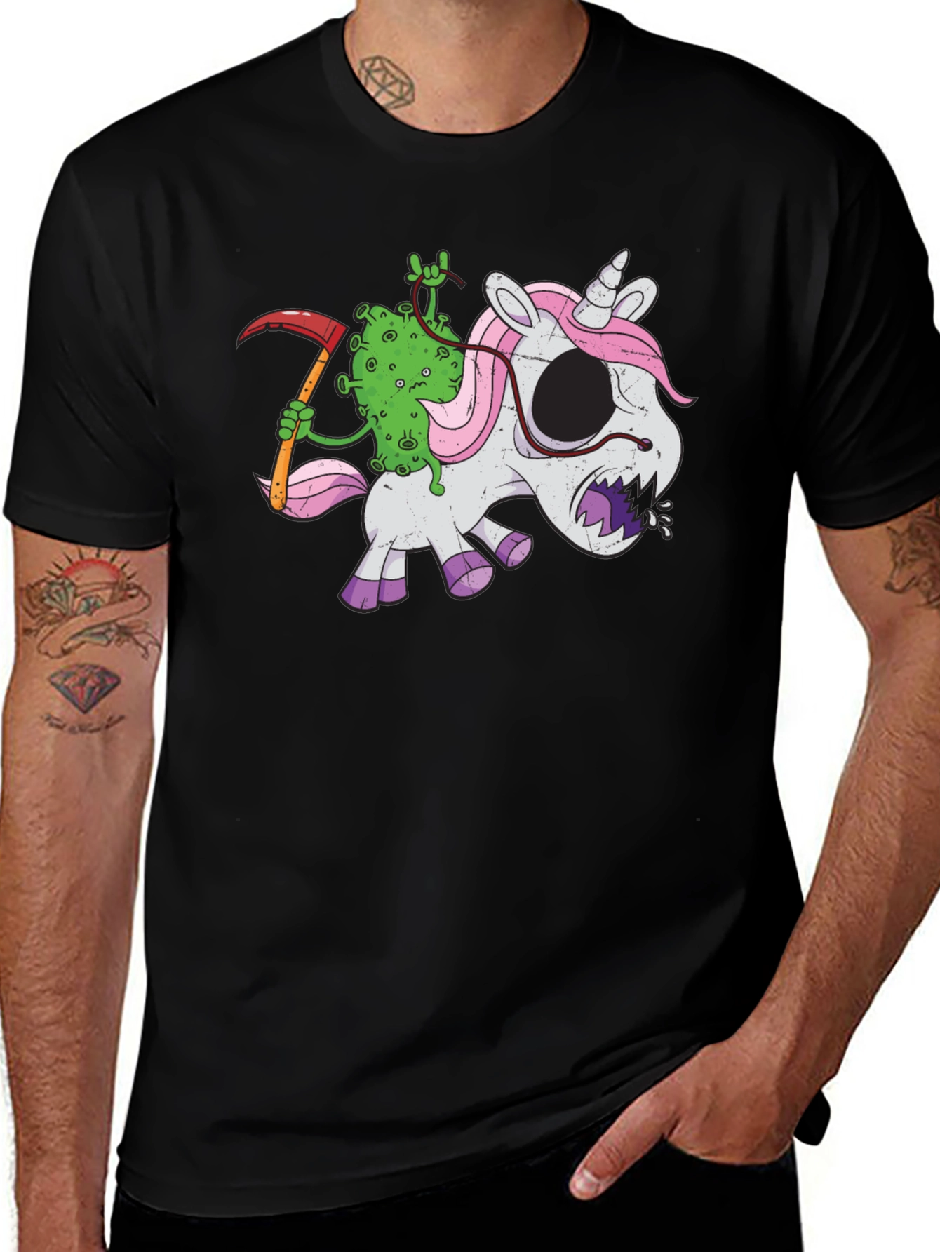 Grim Reaper Virus Unicorn T-Shirt