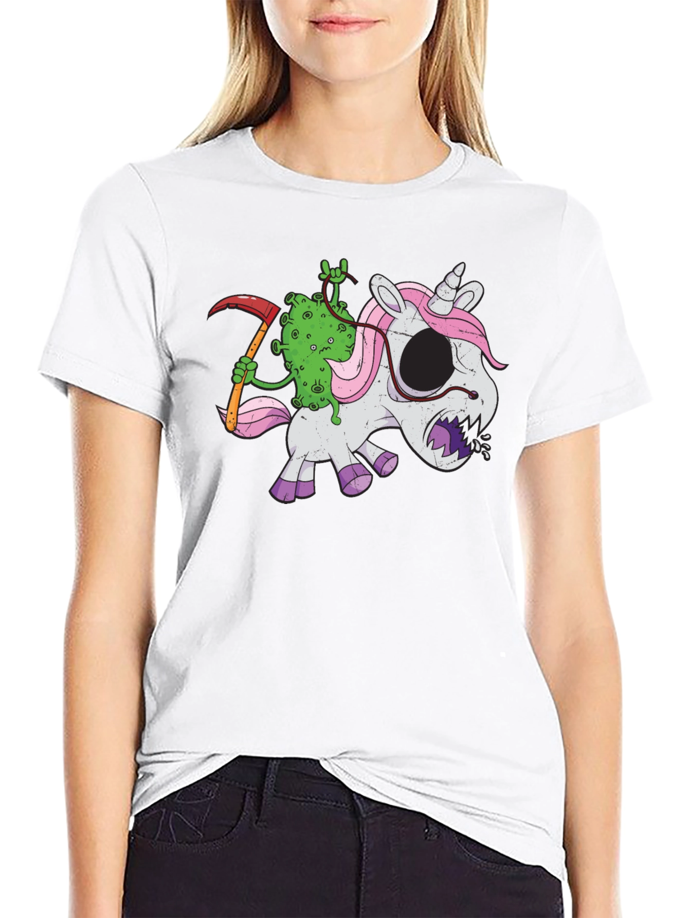 Grim Reaper Virus Unicorn T-Shirt
