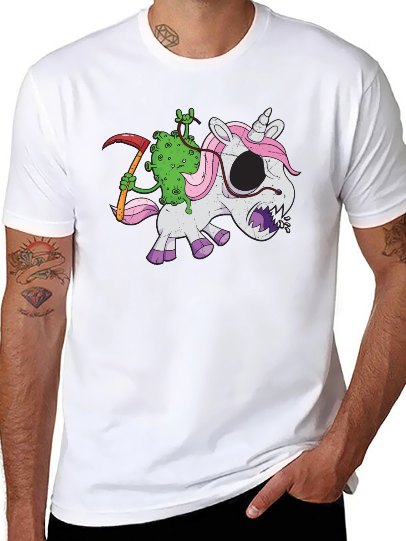 Grim Reaper Virus Unicorn T-Shirt