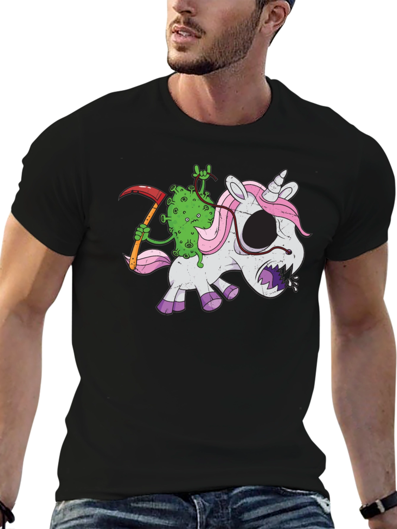 Grim Reaper Virus Unicorn T-Shirt