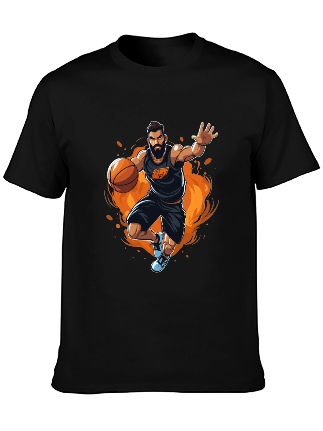 Basketball Player Graphic Tee - Stylish Black Shirt