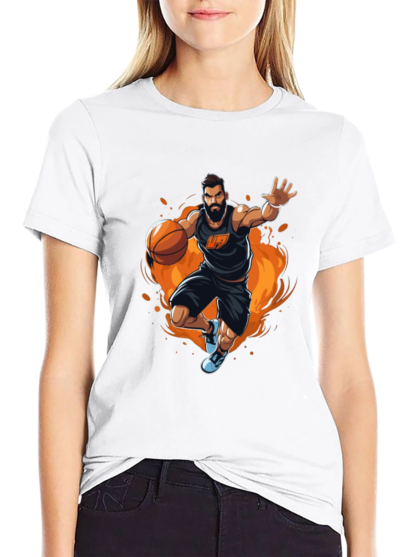 Basketball Player Graphic Tee - Stylish Black Shirt