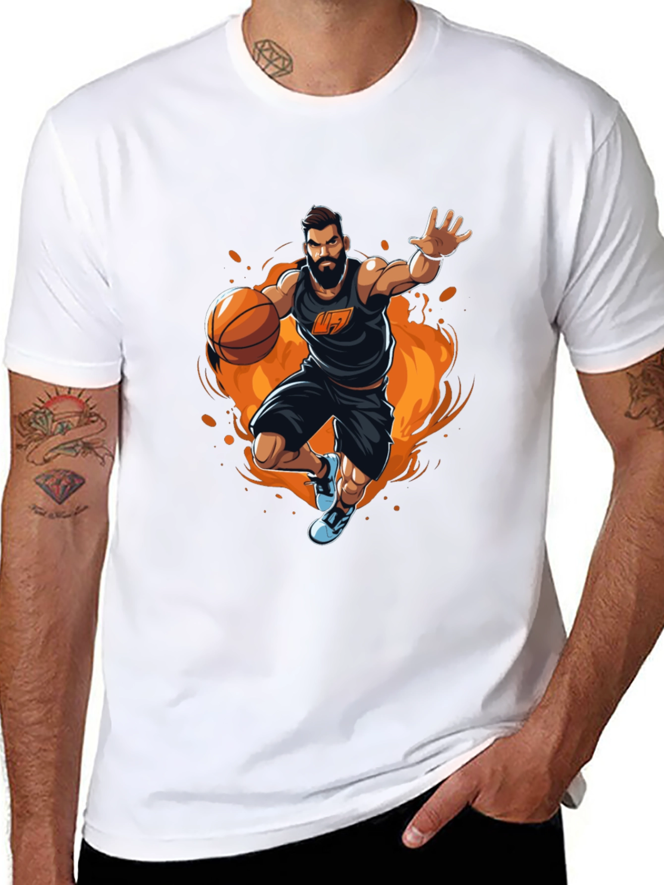 Basketball Player Graphic Tee - Stylish Black Shirt