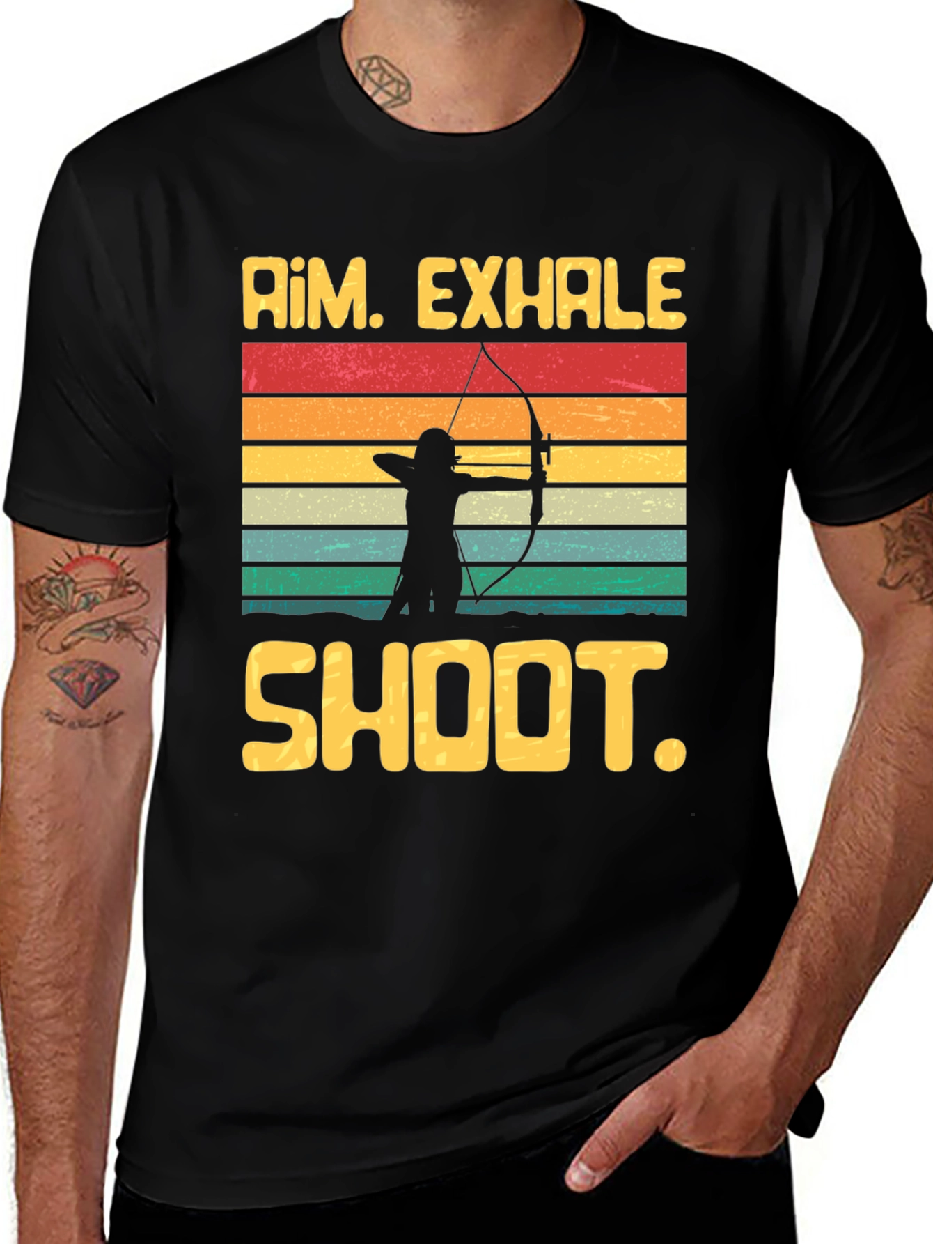 Archery Graphic Tee - Aim Exhale Shoot T-Shirt