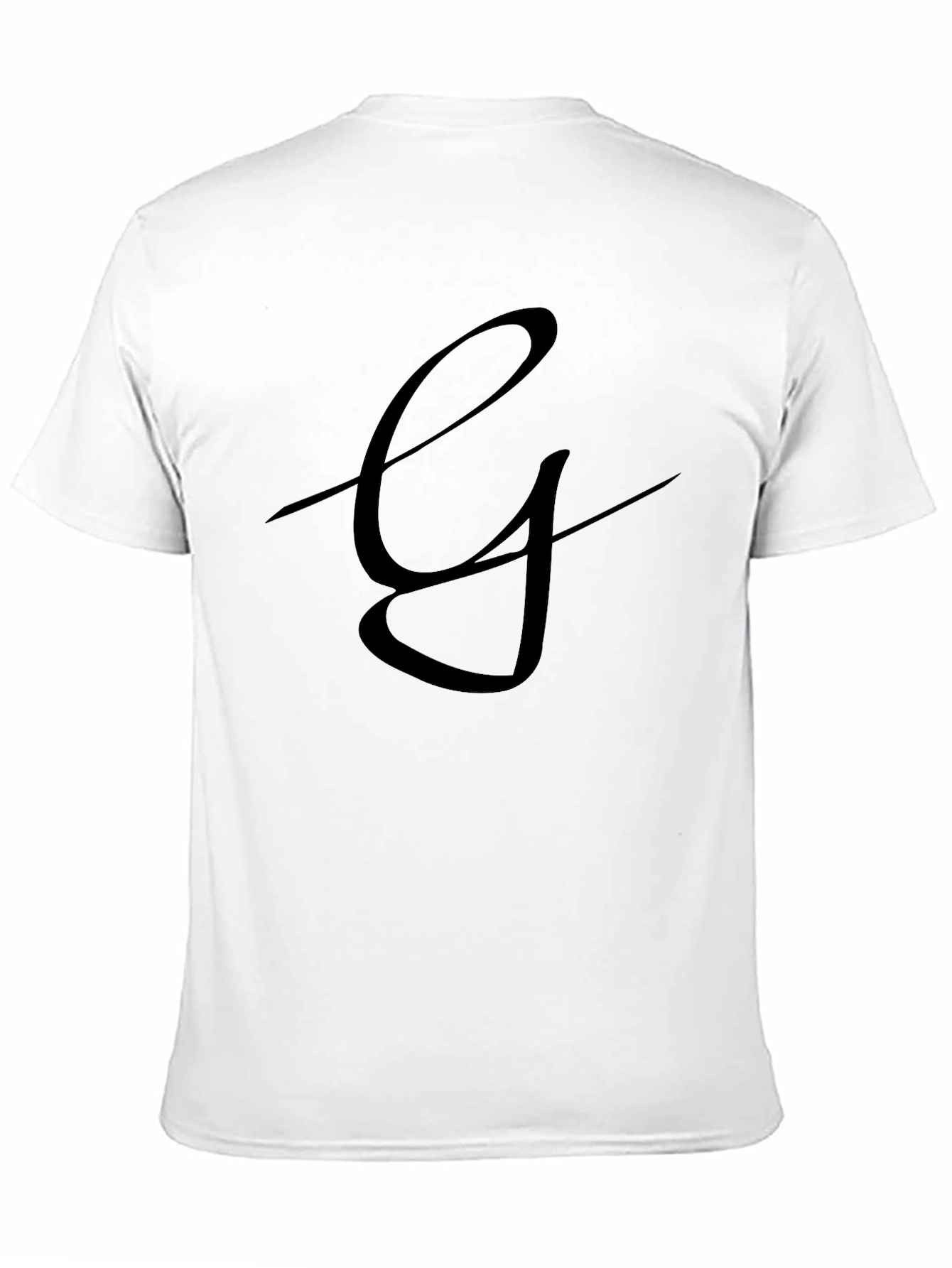 Elegant Script Letter Black T-Shirt