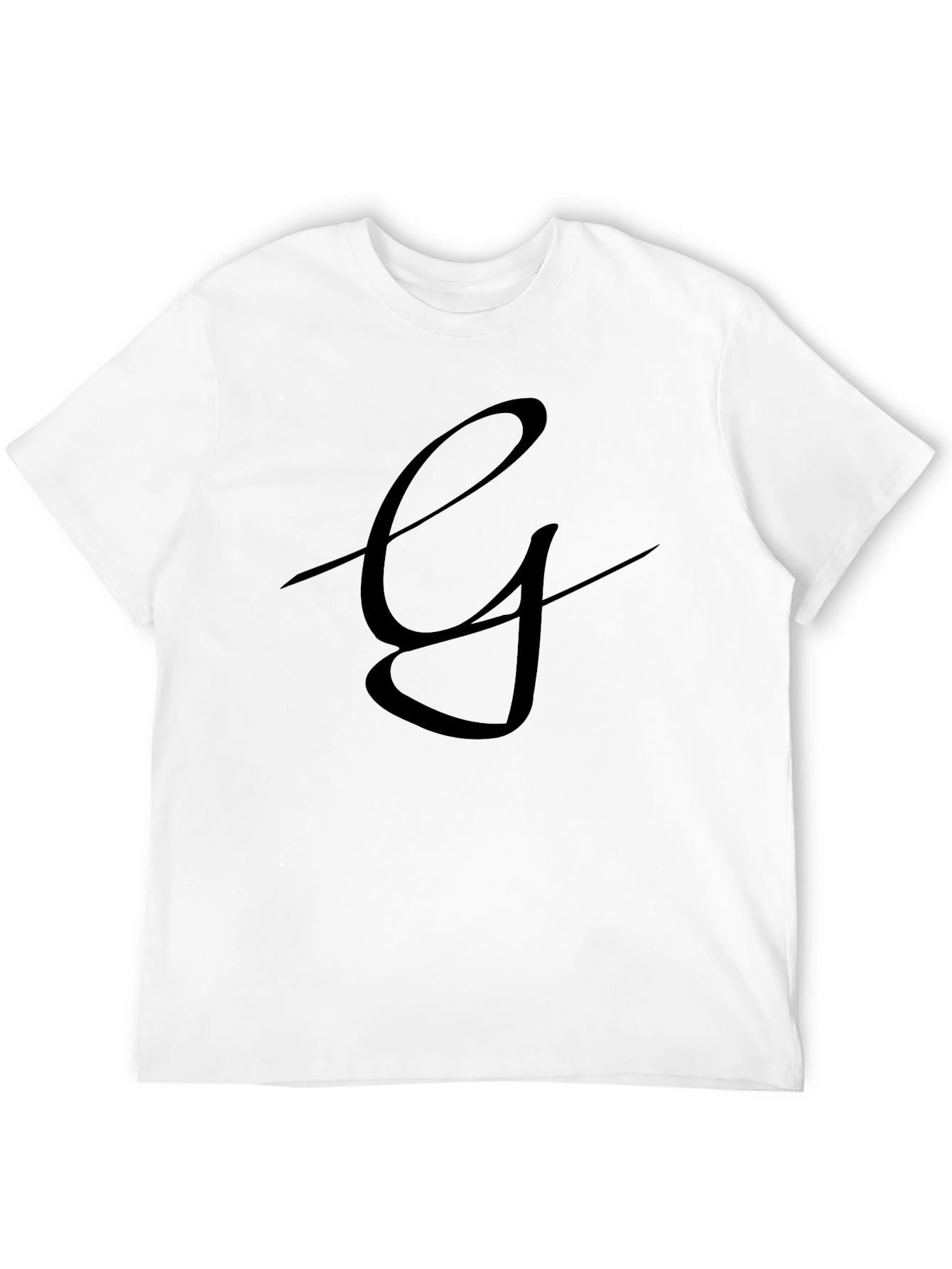 Elegant Script Letter Black T-Shirt