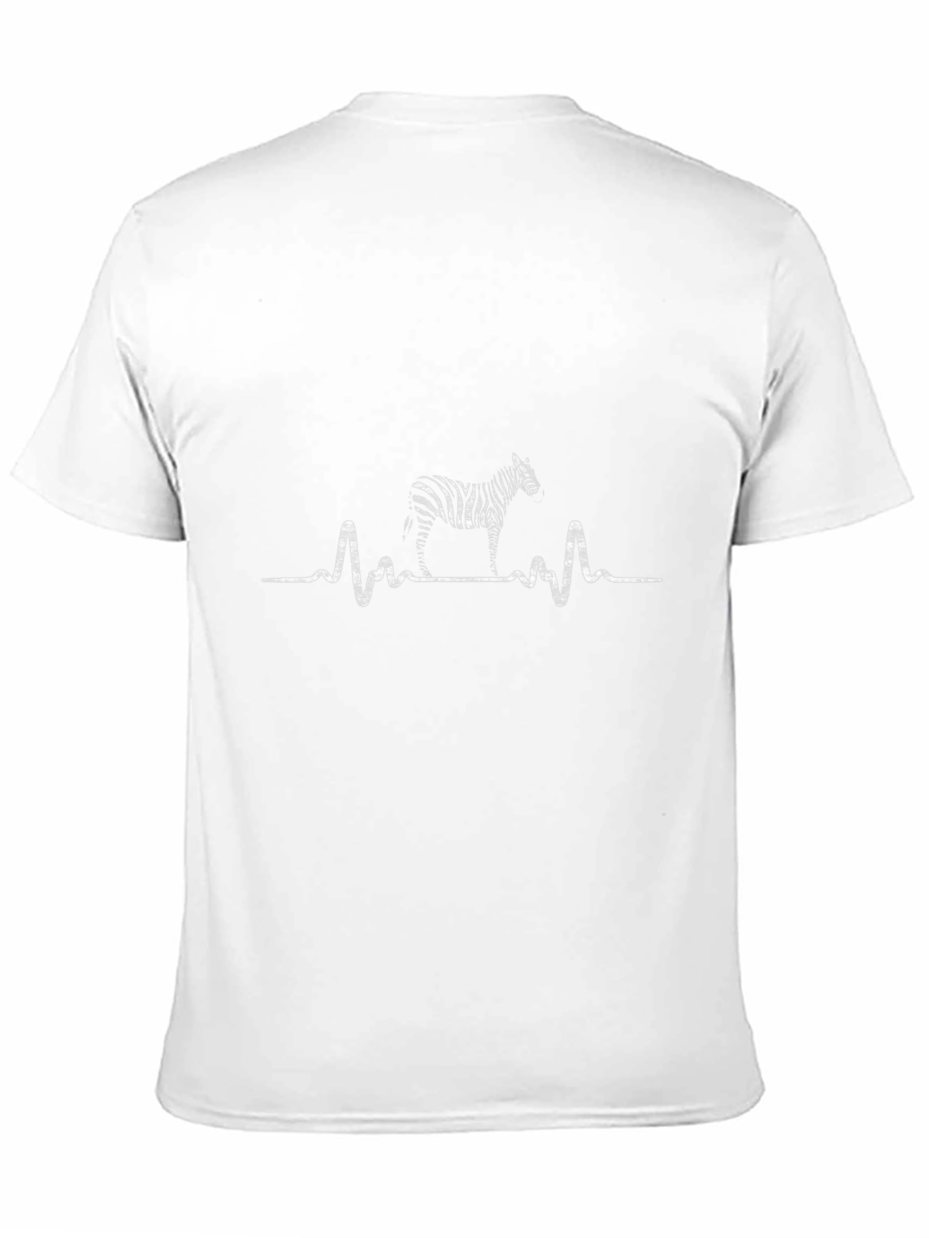 Zebra Heartbeat Graphic T-Shirt - Stylish Crew Neck Tee