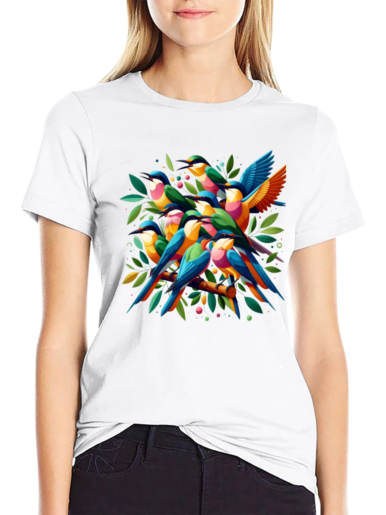 Vibrant Bird Graphic Tee - Nature Lovers T-Shirt