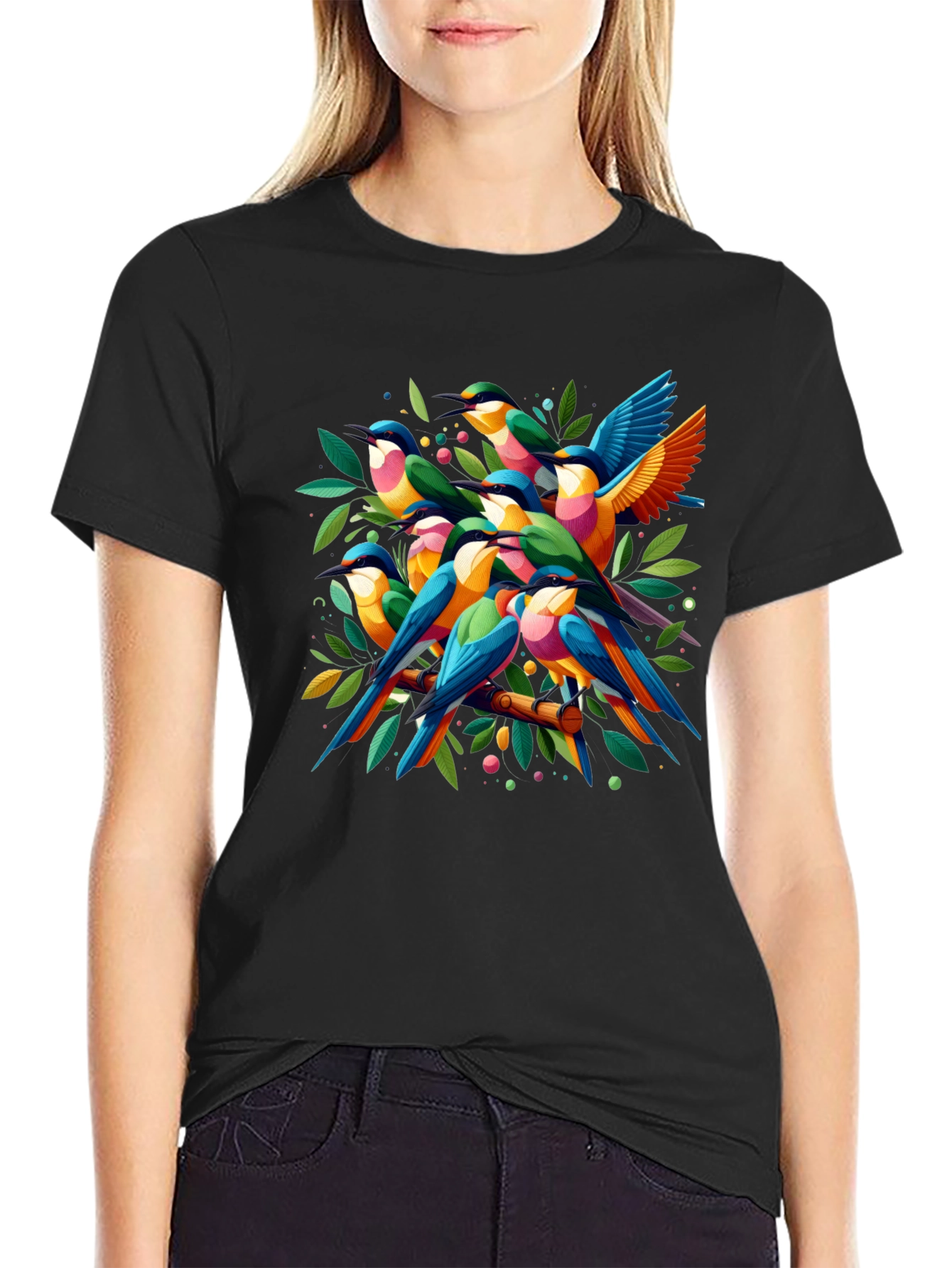 Vibrant Bird Graphic Tee - Nature Lovers T-Shirt