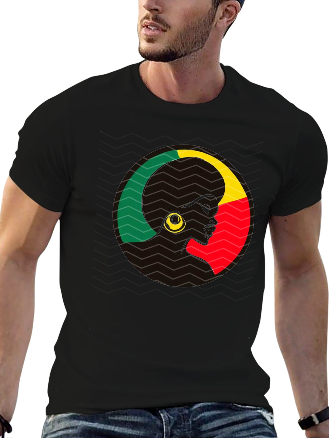 Benin Afro Silhouette Tee - Black