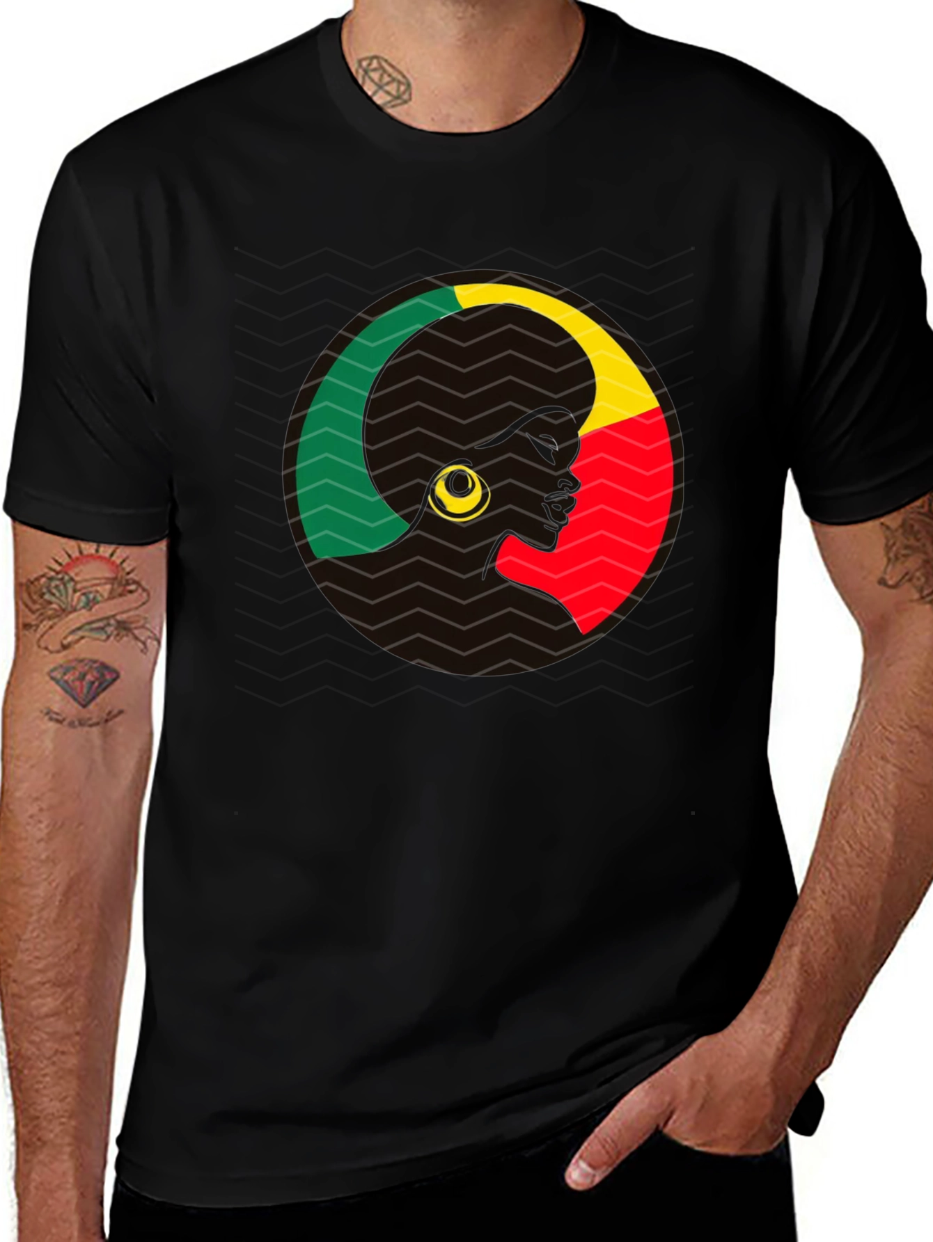 Benin Afro Silhouette Tee - Black