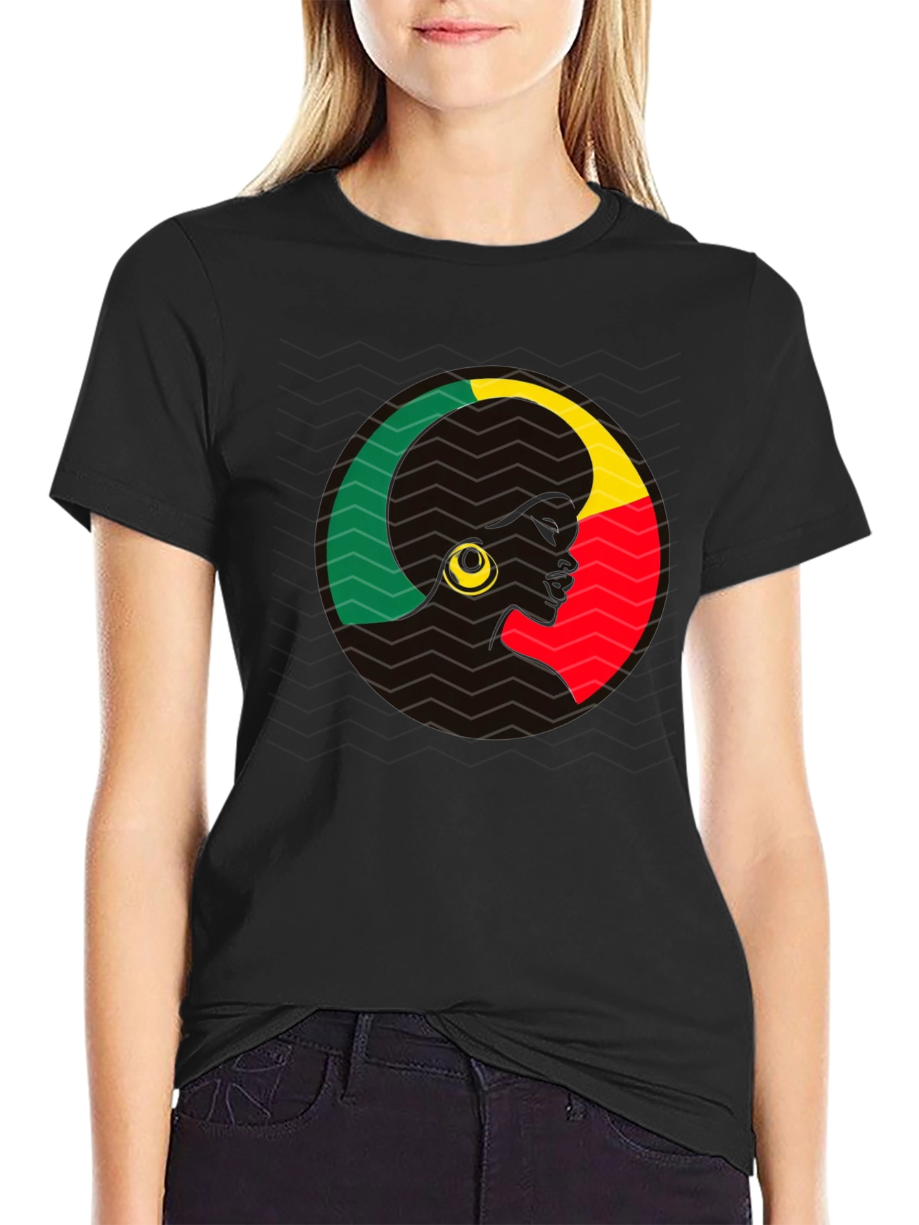 Benin Afro Silhouette Tee - Black