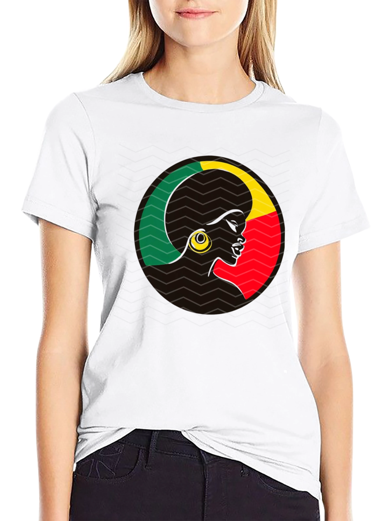 Benin Afro Silhouette Tee - Black