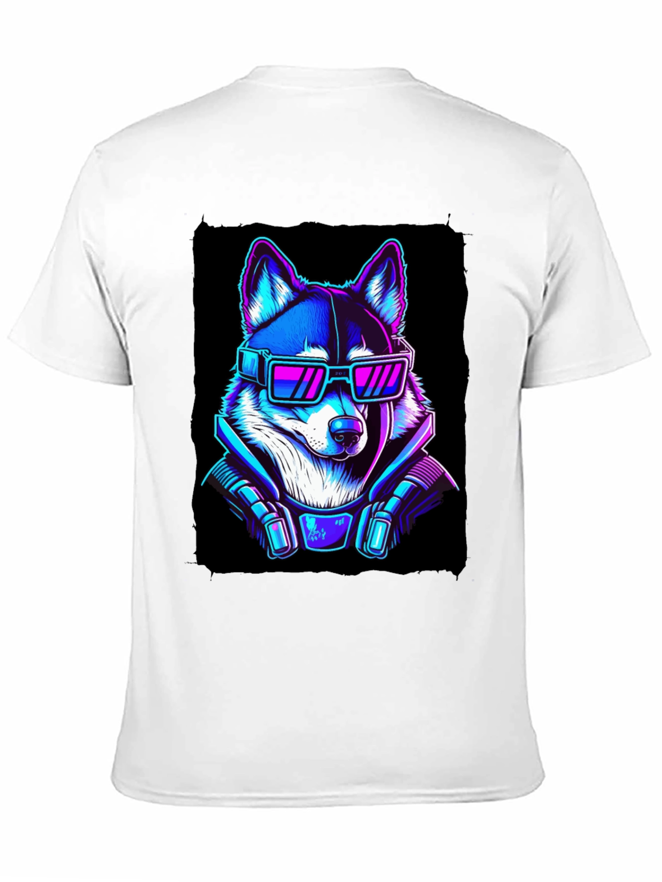 Cyberpunk Dog T-Shirt - Neon Style