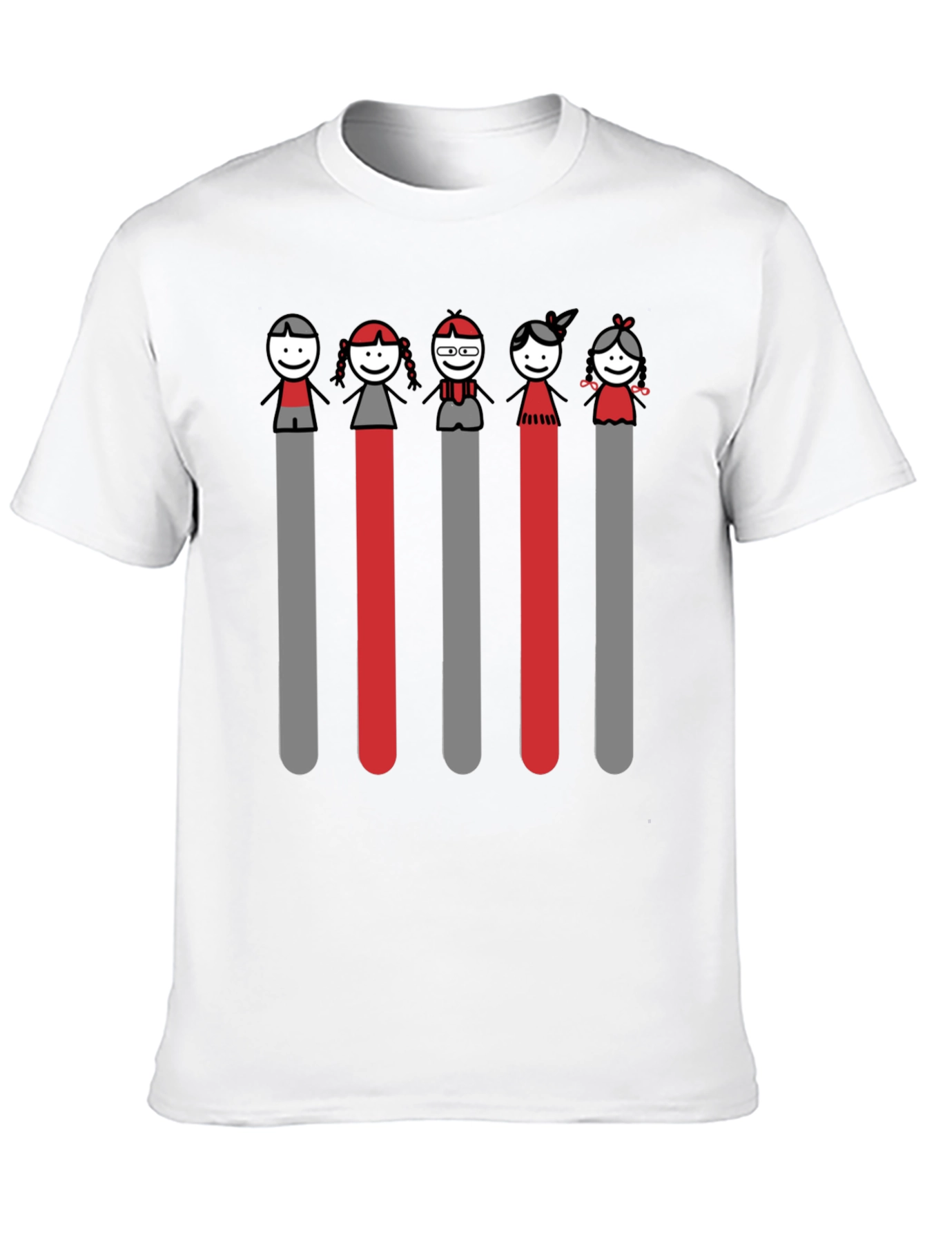 Stick Figure Family Black T-Shirt