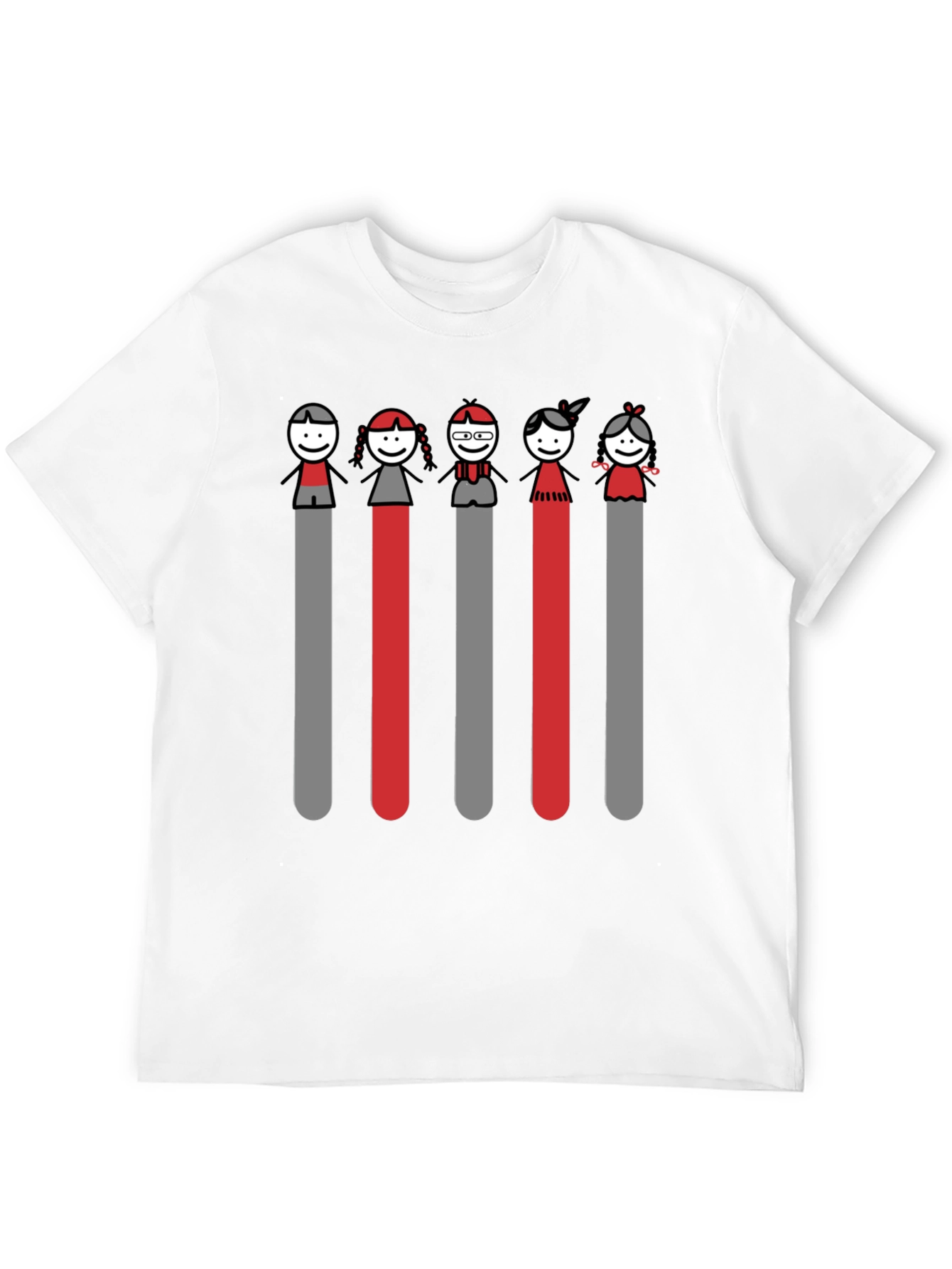 Stick Figure Family Black T-Shirt