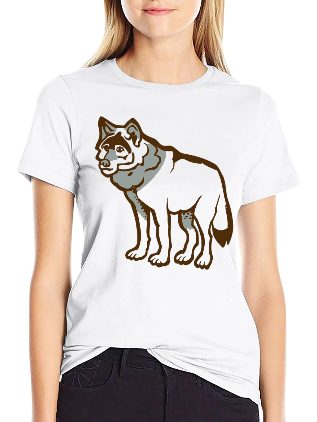 Wolf Graphic Print Black T-Shirt