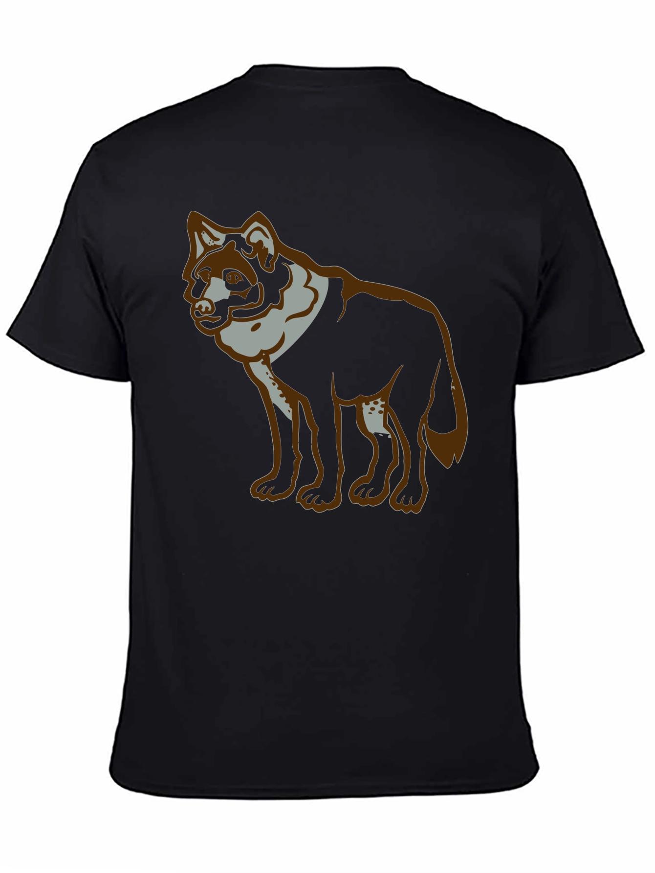 Wolf Graphic Print Black T-Shirt