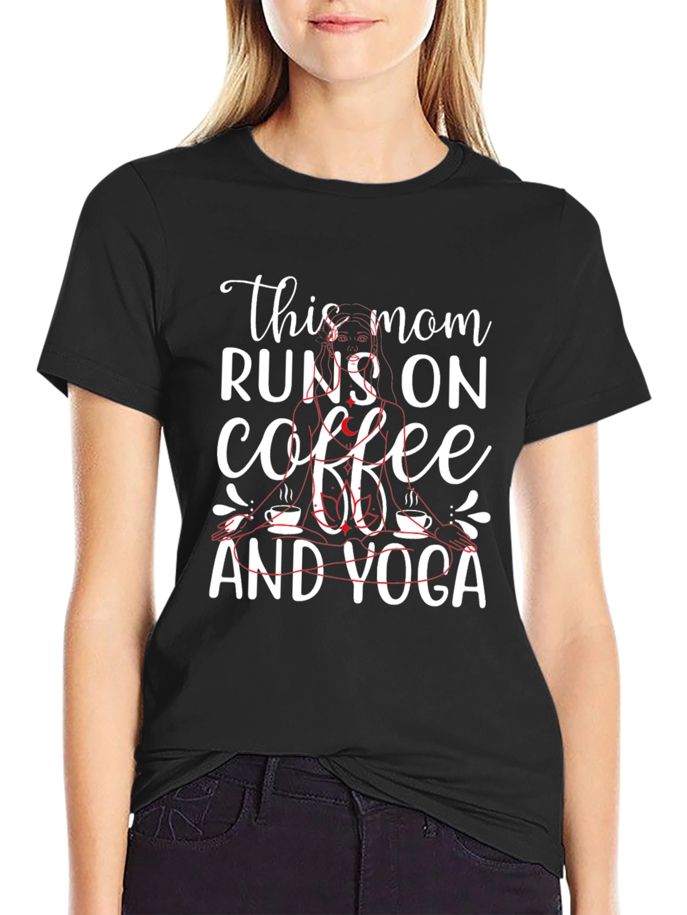 This Mom Runs On Coffee And Yoga T-Shirt