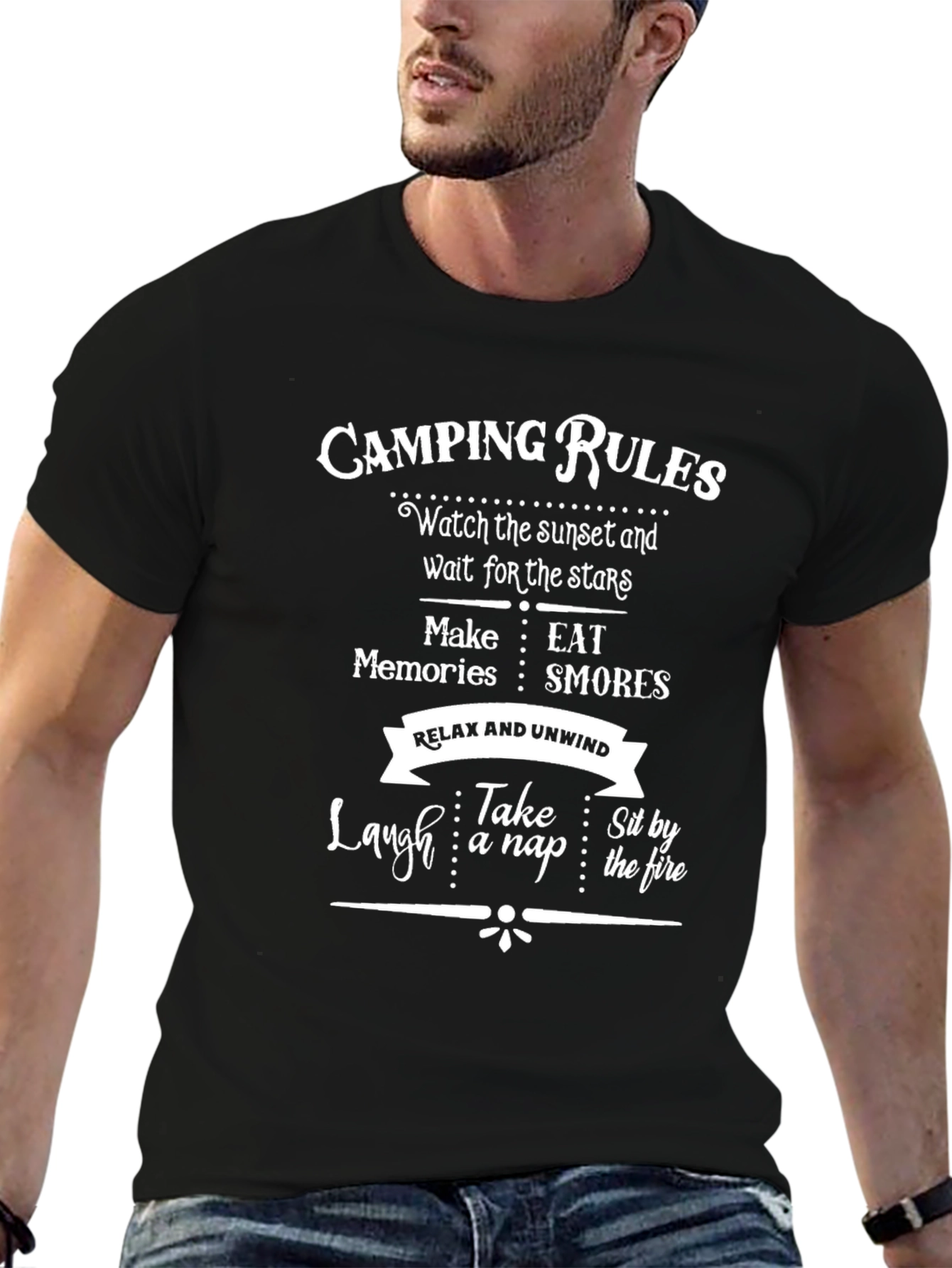 Camping Rules Graphic T-Shirt