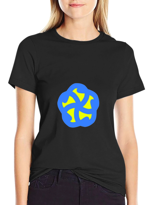 Abstract Graphic Print Black Tee