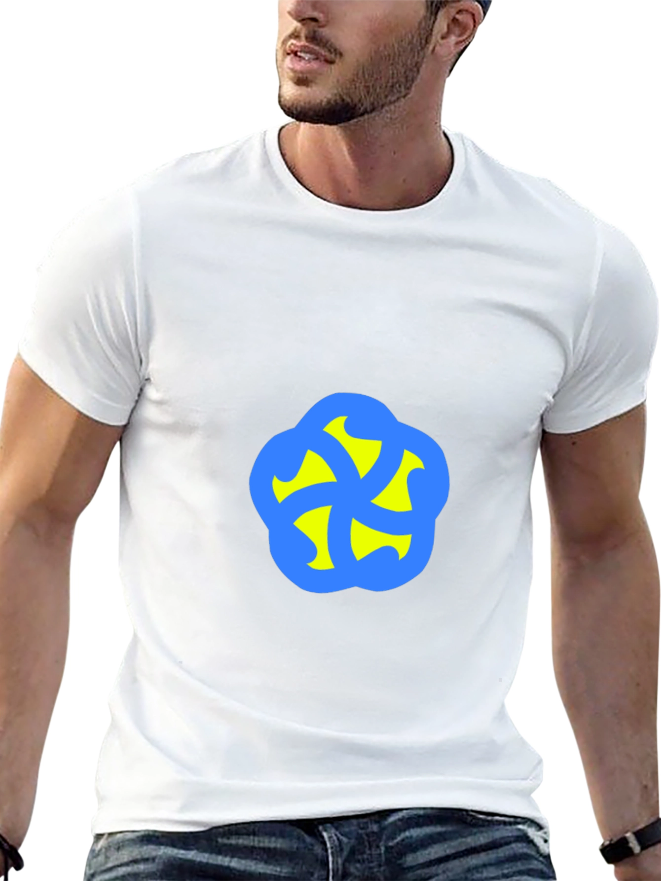 Abstract Graphic Print Black Tee