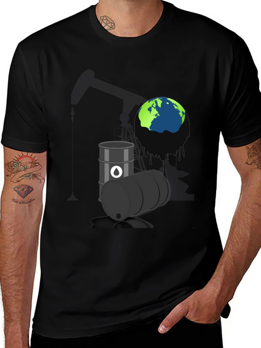 Eco-Awareness Graphic Tee - Oil & Earth Design