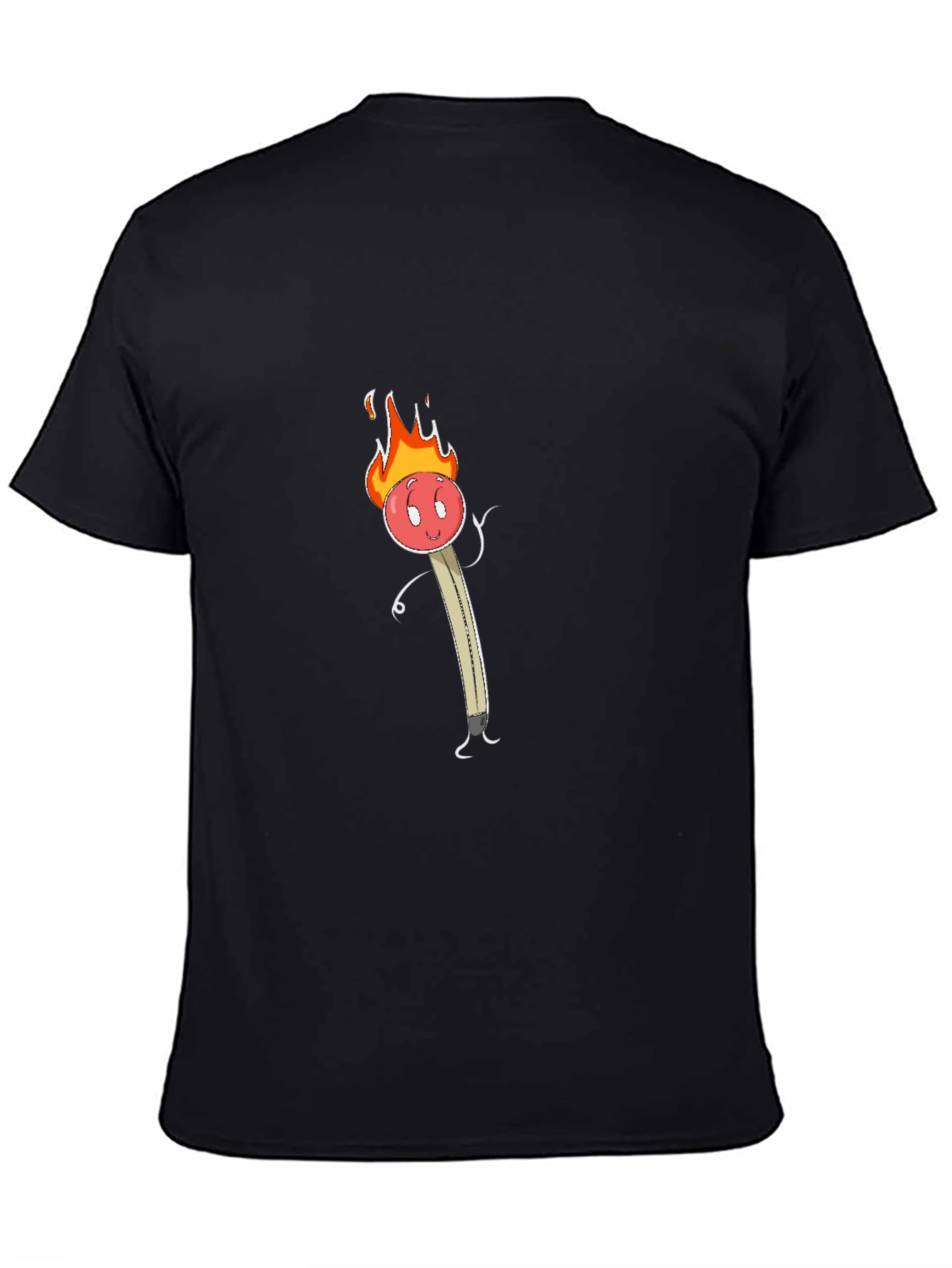 Funny Burning Matchstick Graphic Tee - Black