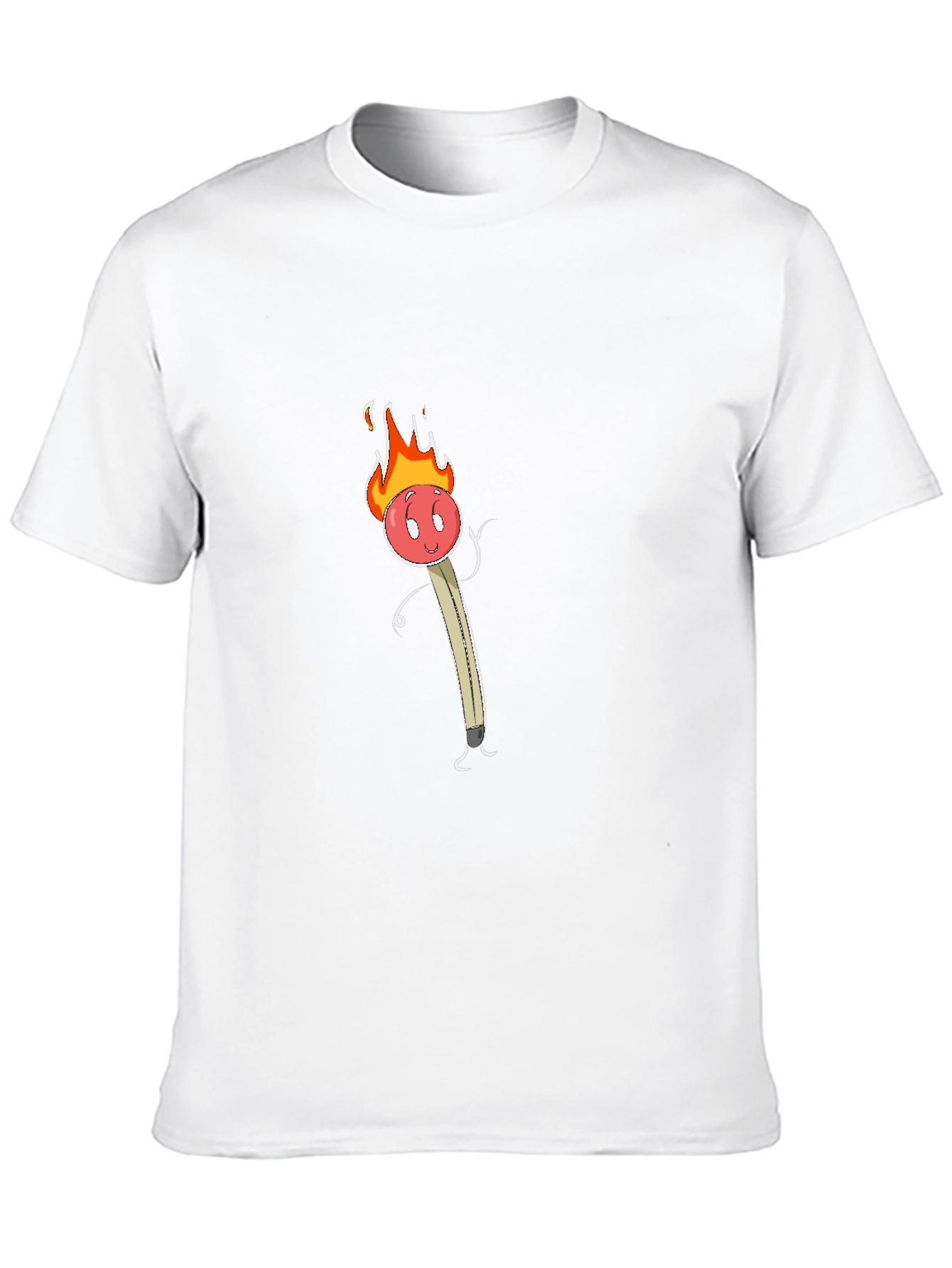 Funny Burning Matchstick Graphic Tee - Black
