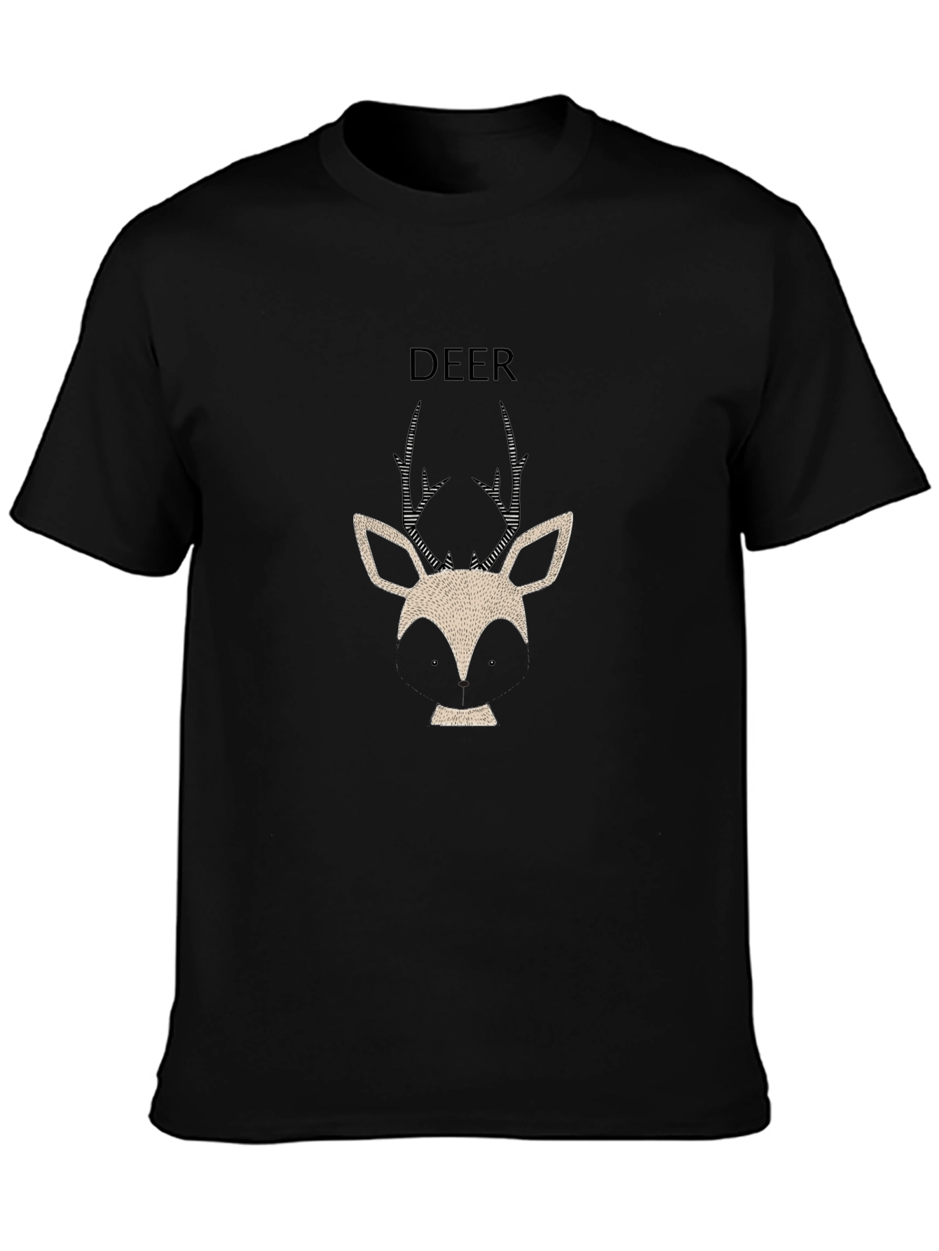 Deer Graphic Tee - Stylish Mens Black T-Shirt