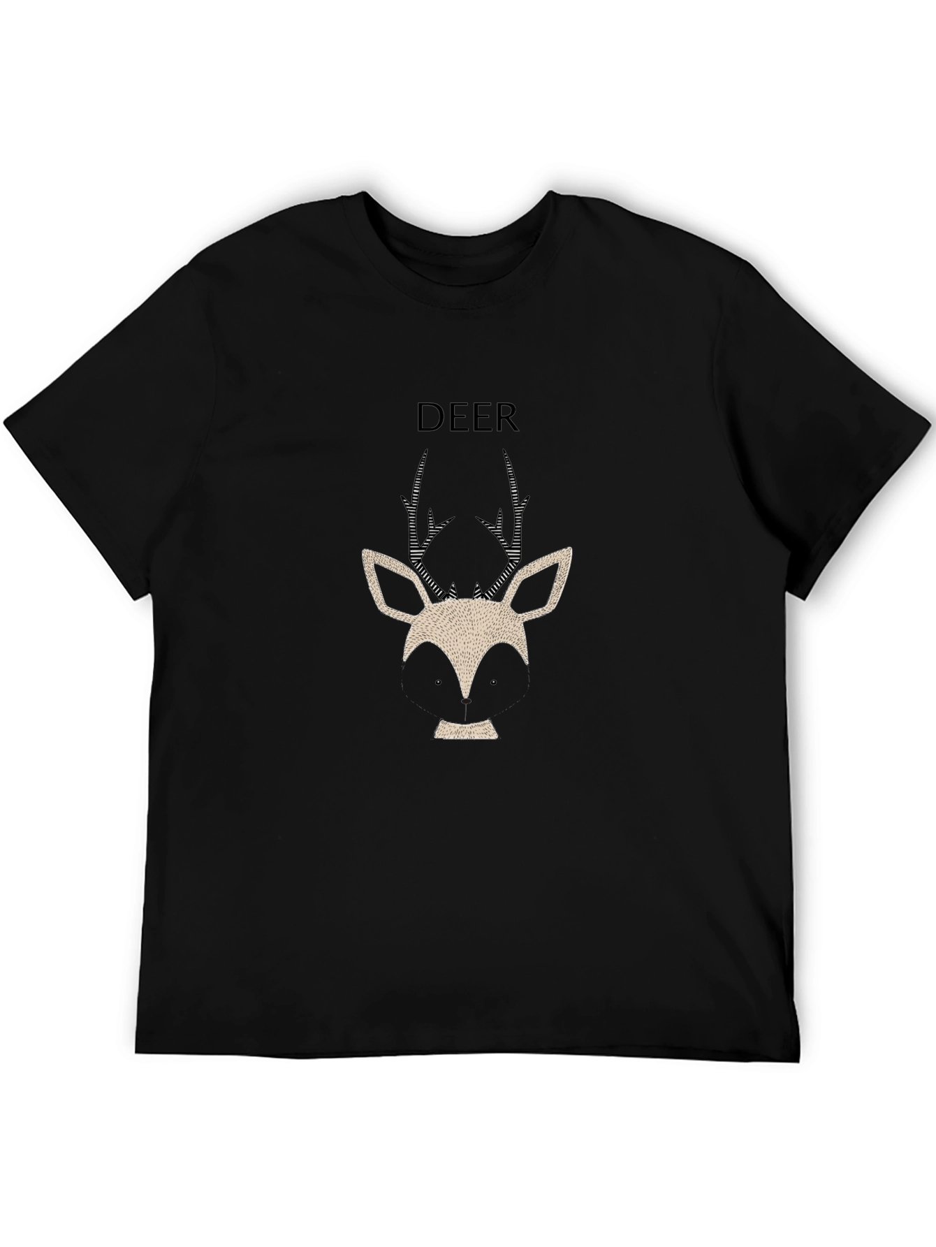 Deer Graphic Tee - Stylish Mens Black T-Shirt