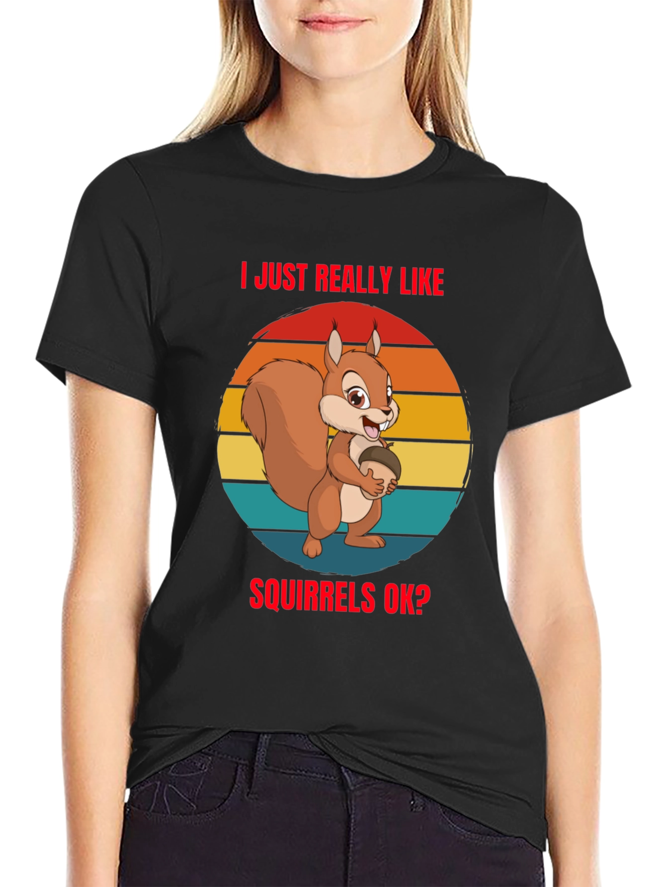 Squirrel Lover Graphic Tee - Black Unisex T-Shirt