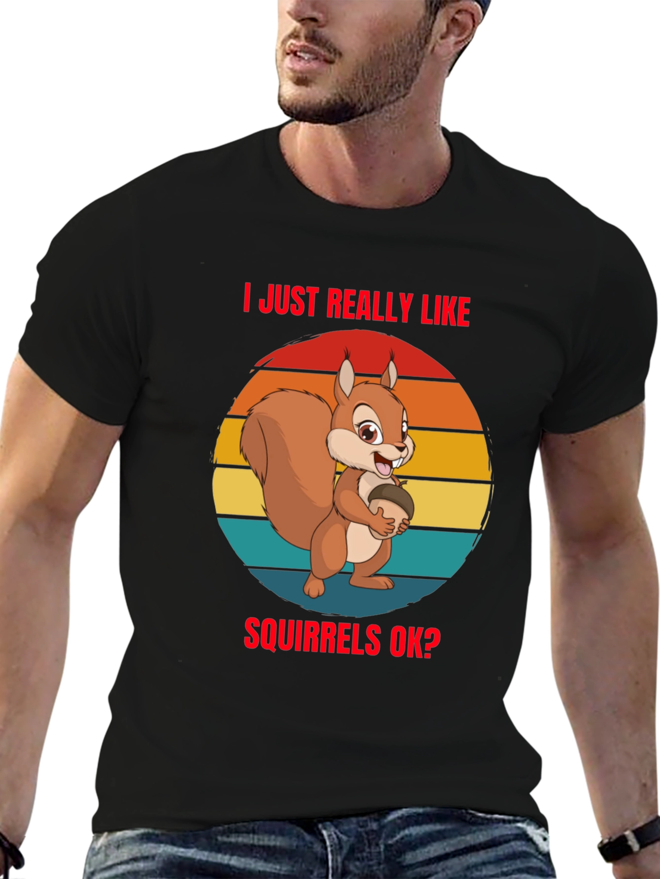 Squirrel Lover Graphic Tee - Black Unisex T-Shirt