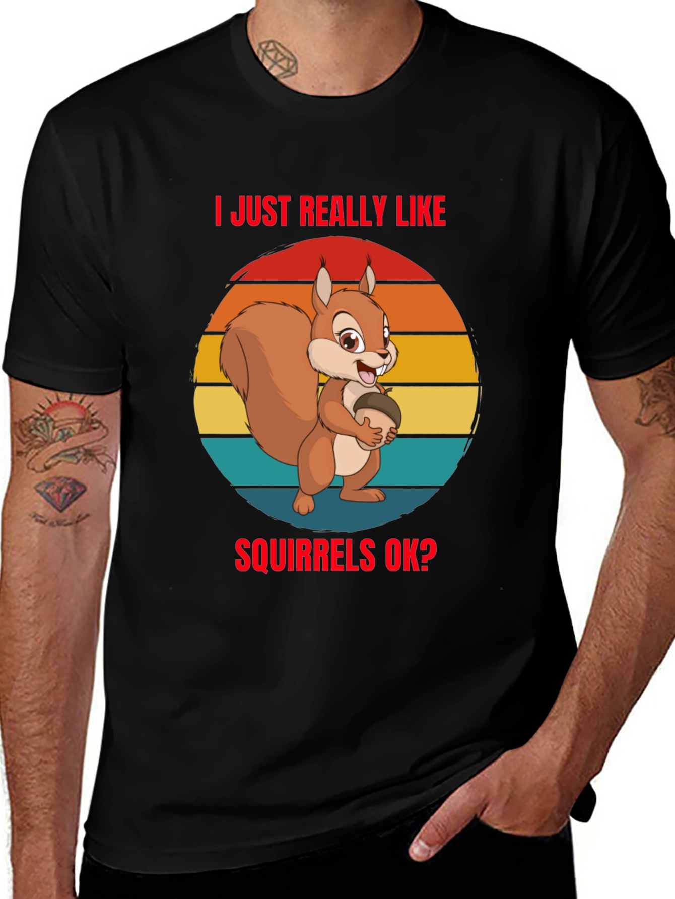 Squirrel Lover Graphic Tee - Black Unisex T-Shirt