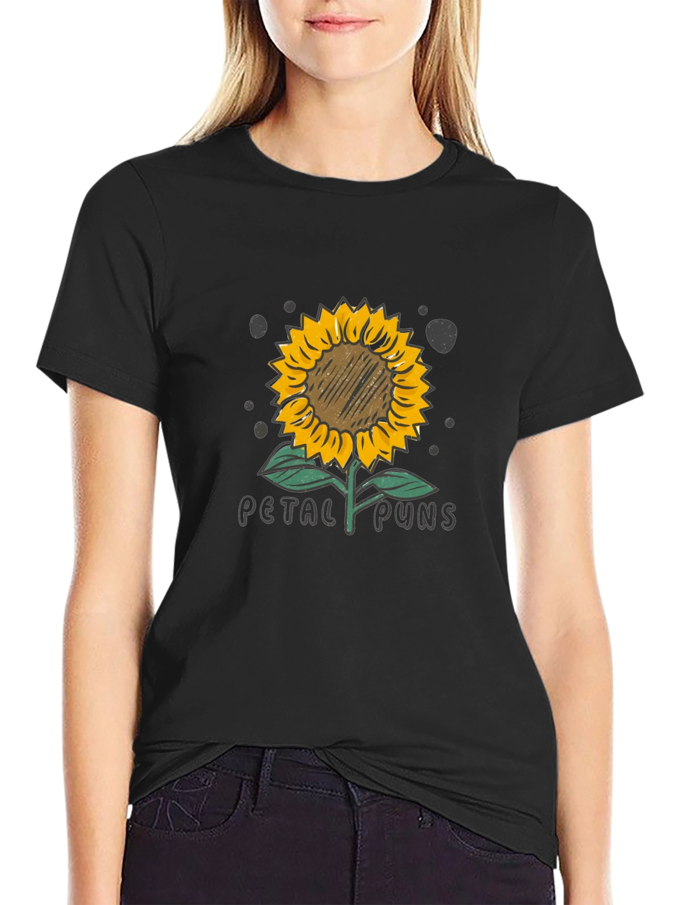 Petal Puns Sunflower Graphic T-Shirt