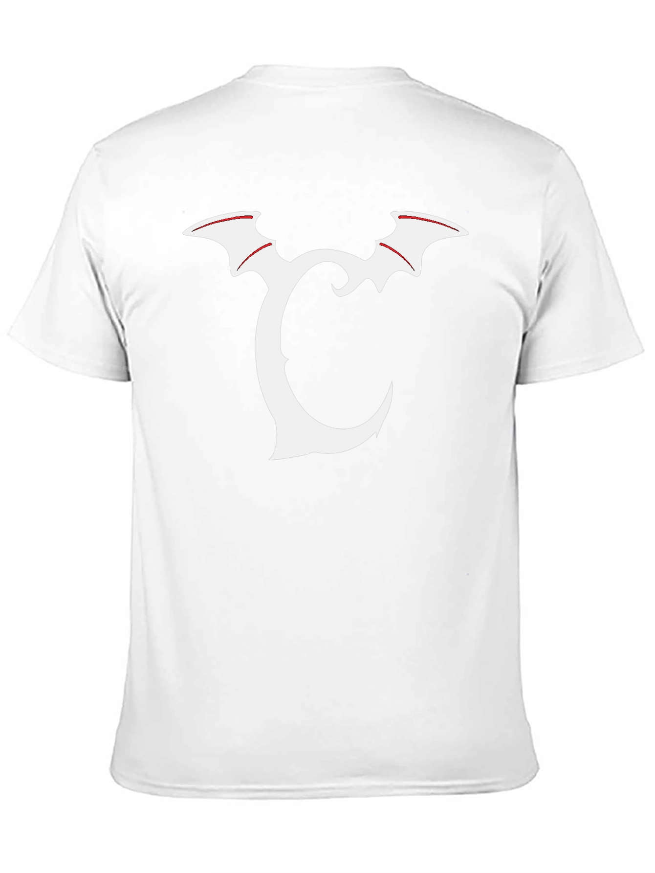 Bat Wing Initial Tee - Black Graphic T-Shirt