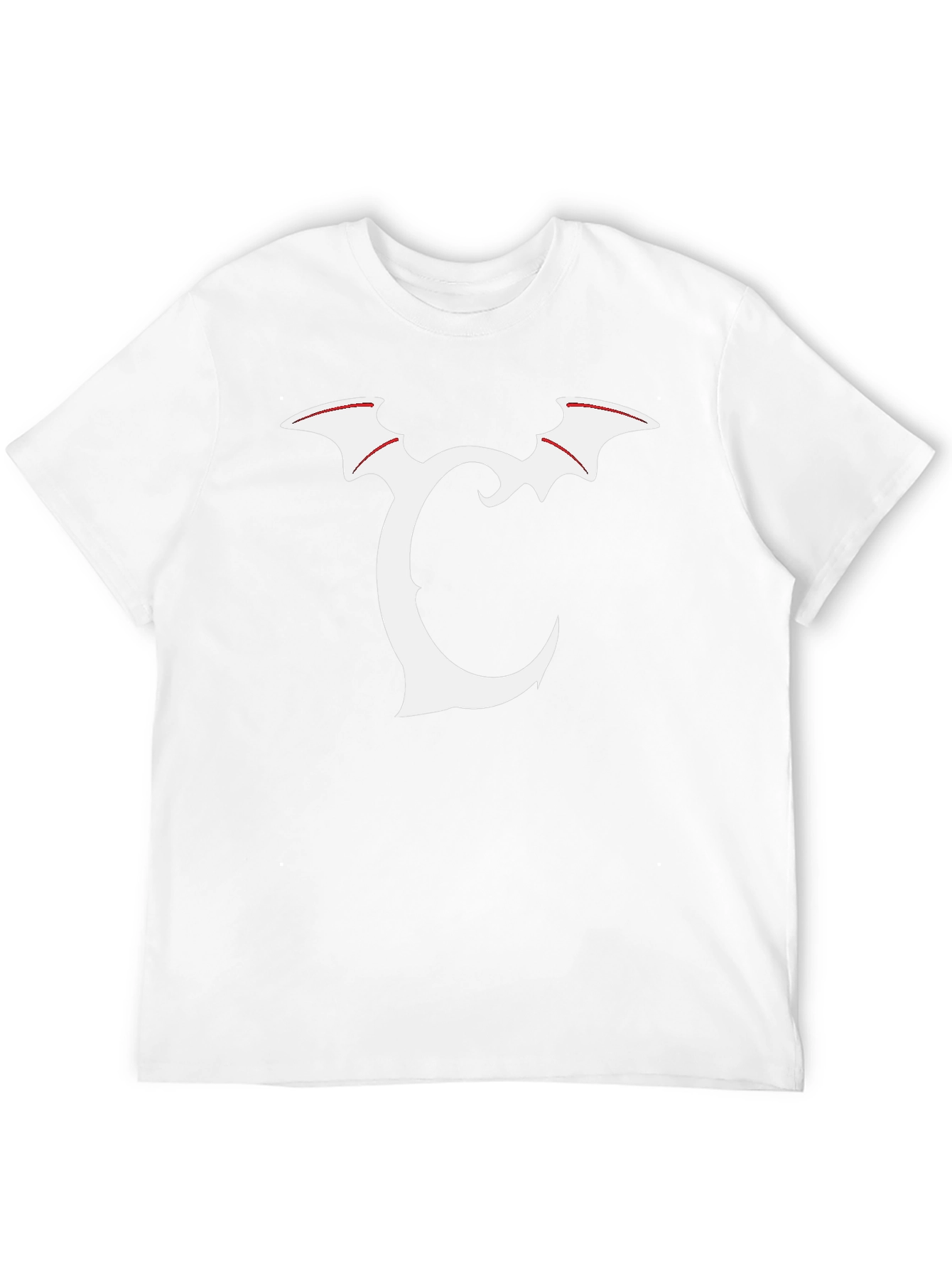 Bat Wing Initial Tee - Black Graphic T-Shirt