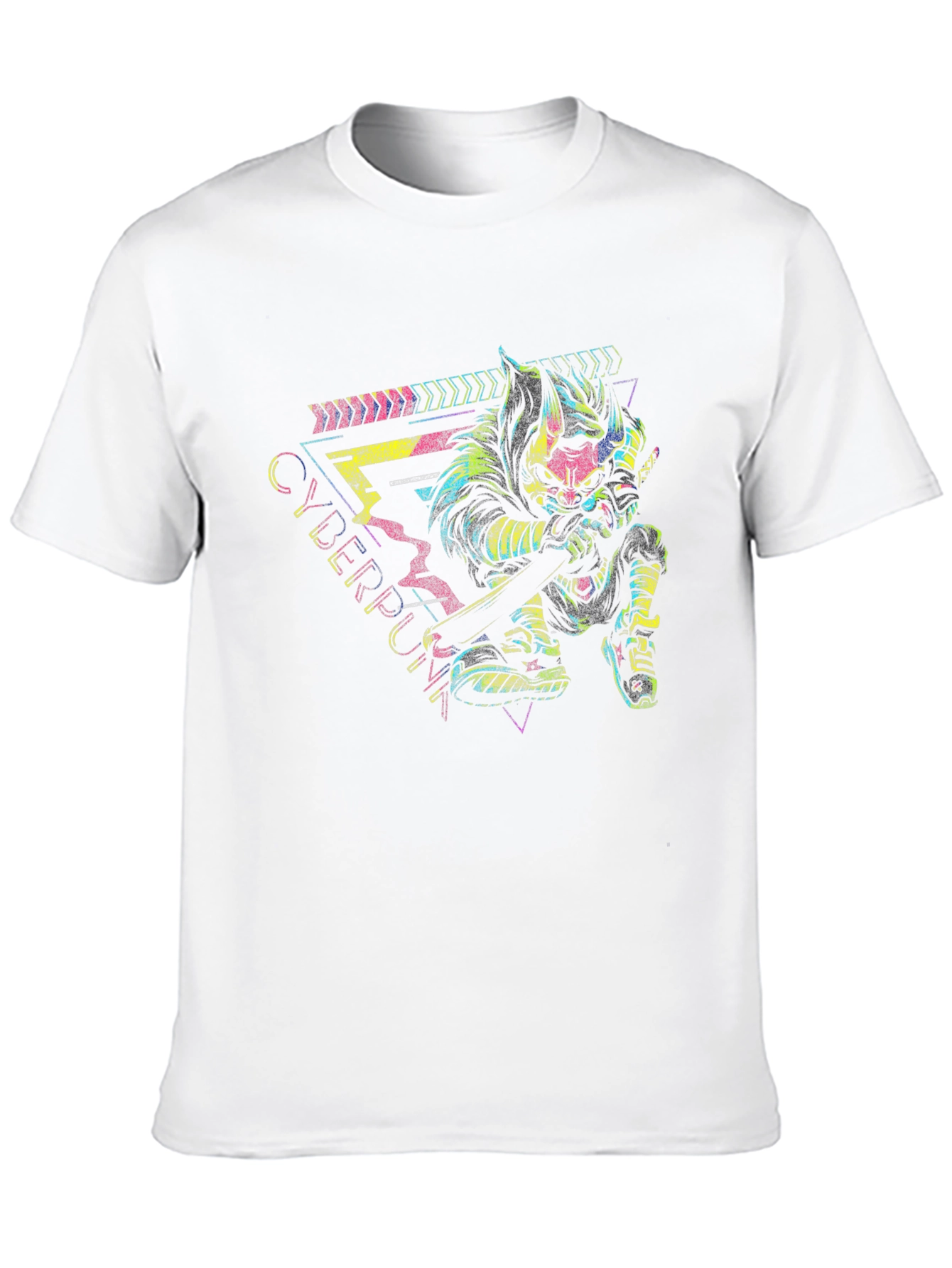 Cyberpunk Ninja Graphic Tee - Black Cotton T-Shirt