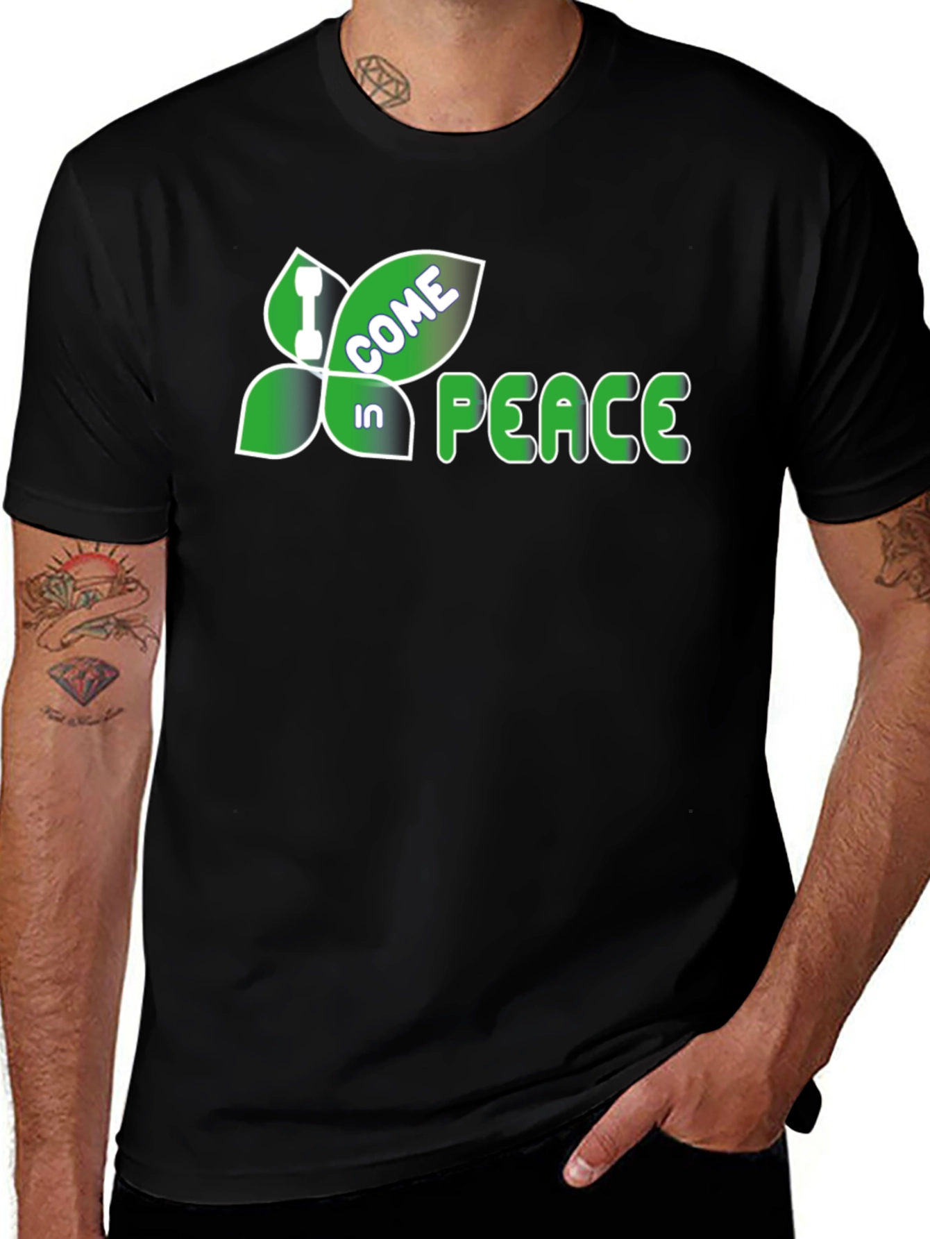 Come In Peace Graphic Tee - Black
