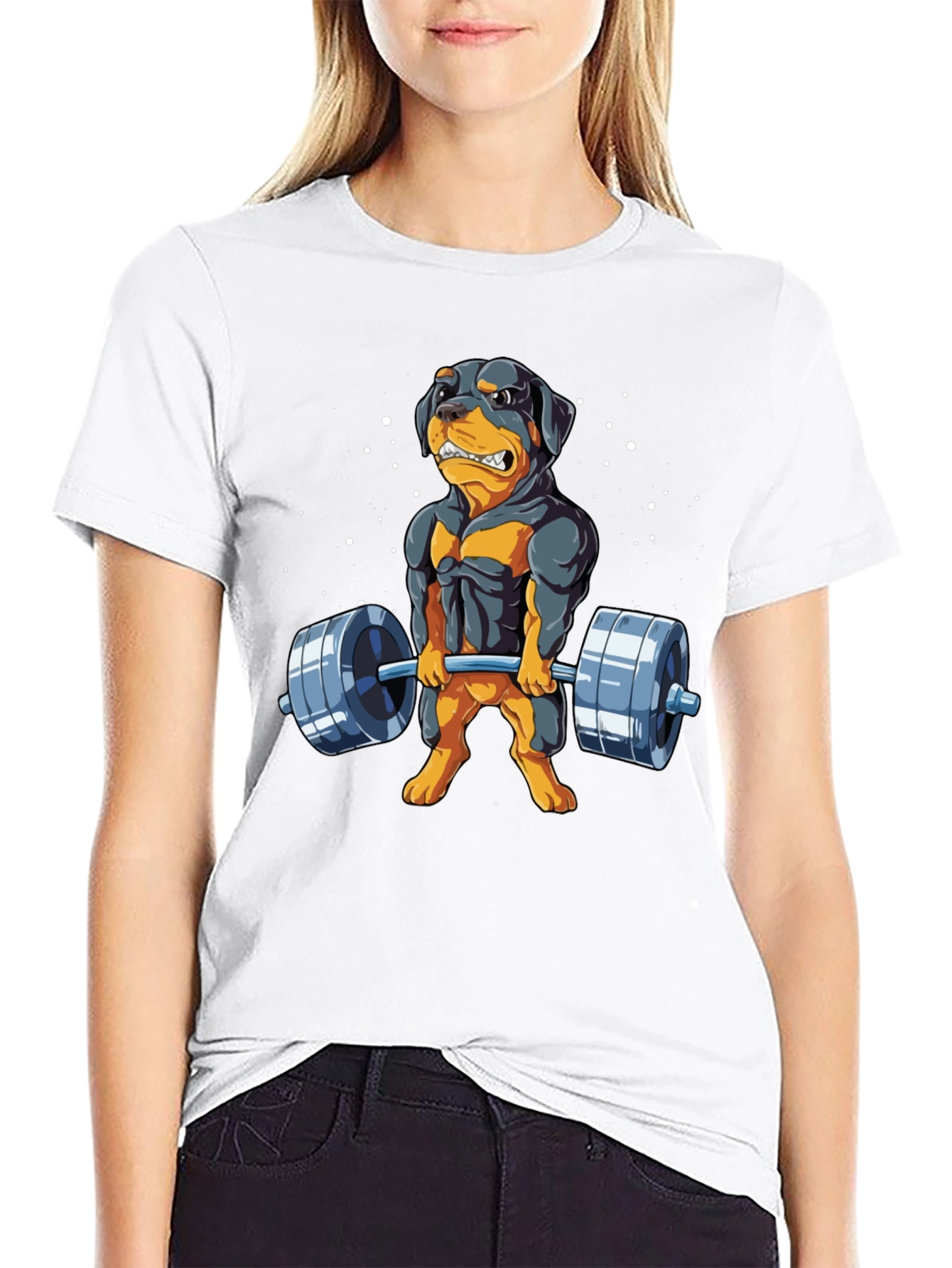 Rottweiler Gym Dog Black T-Shirt