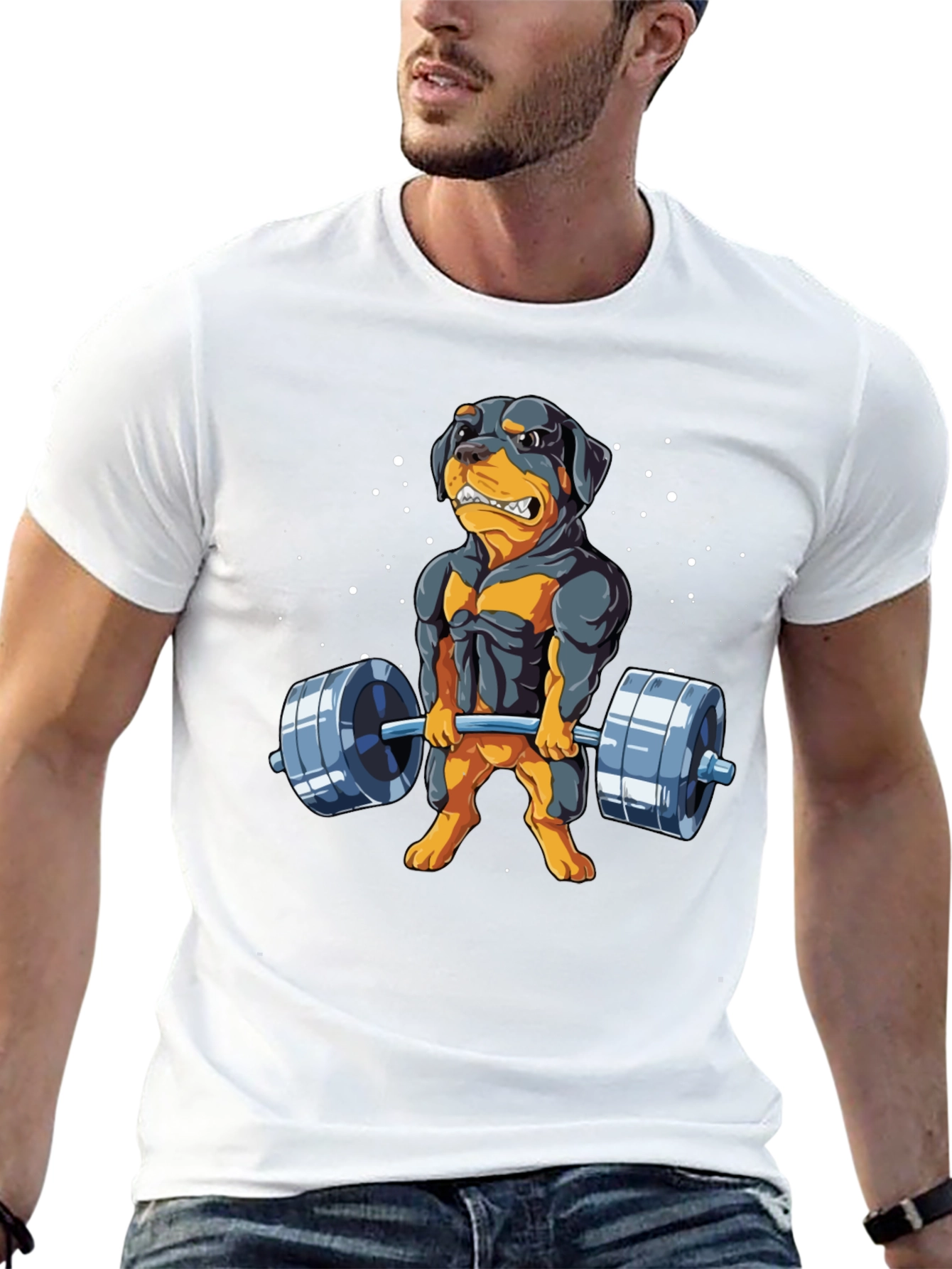 Rottweiler Gym Dog Black T-Shirt