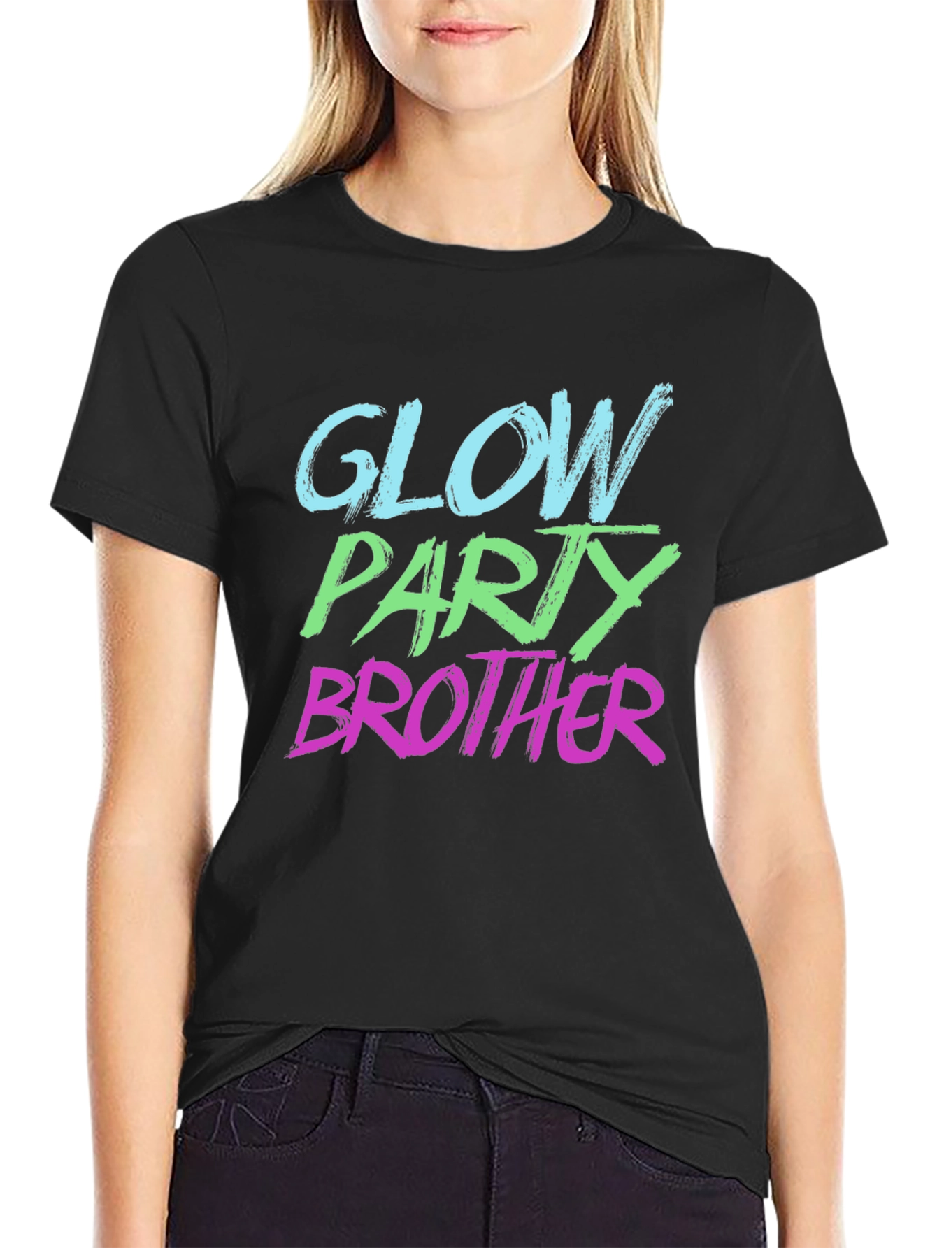 Glow Party Brother T-Shirt - Black