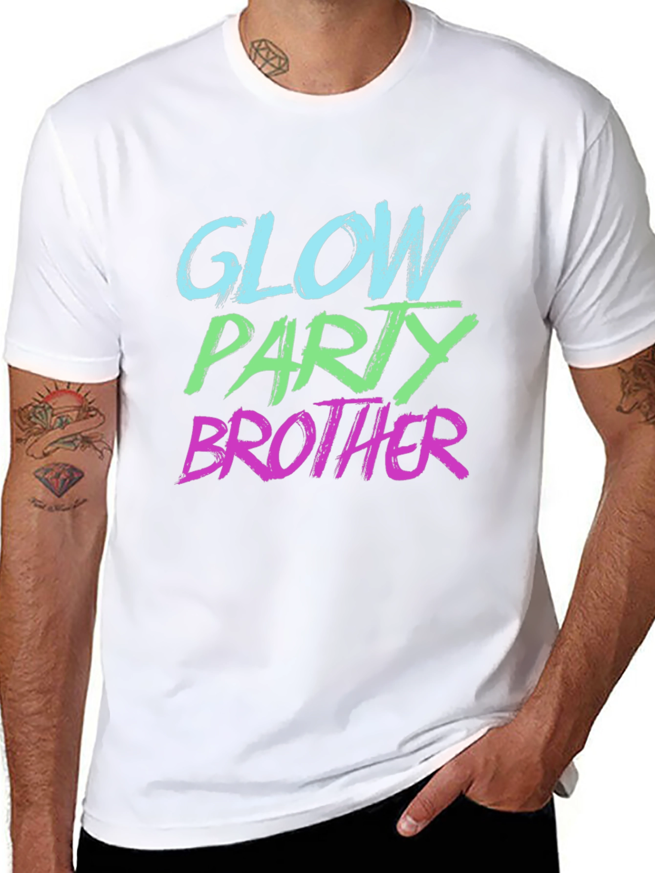 Glow Party Brother T-Shirt - Black