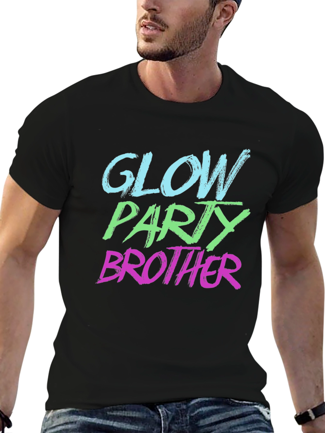 Glow Party Brother T-Shirt - Black