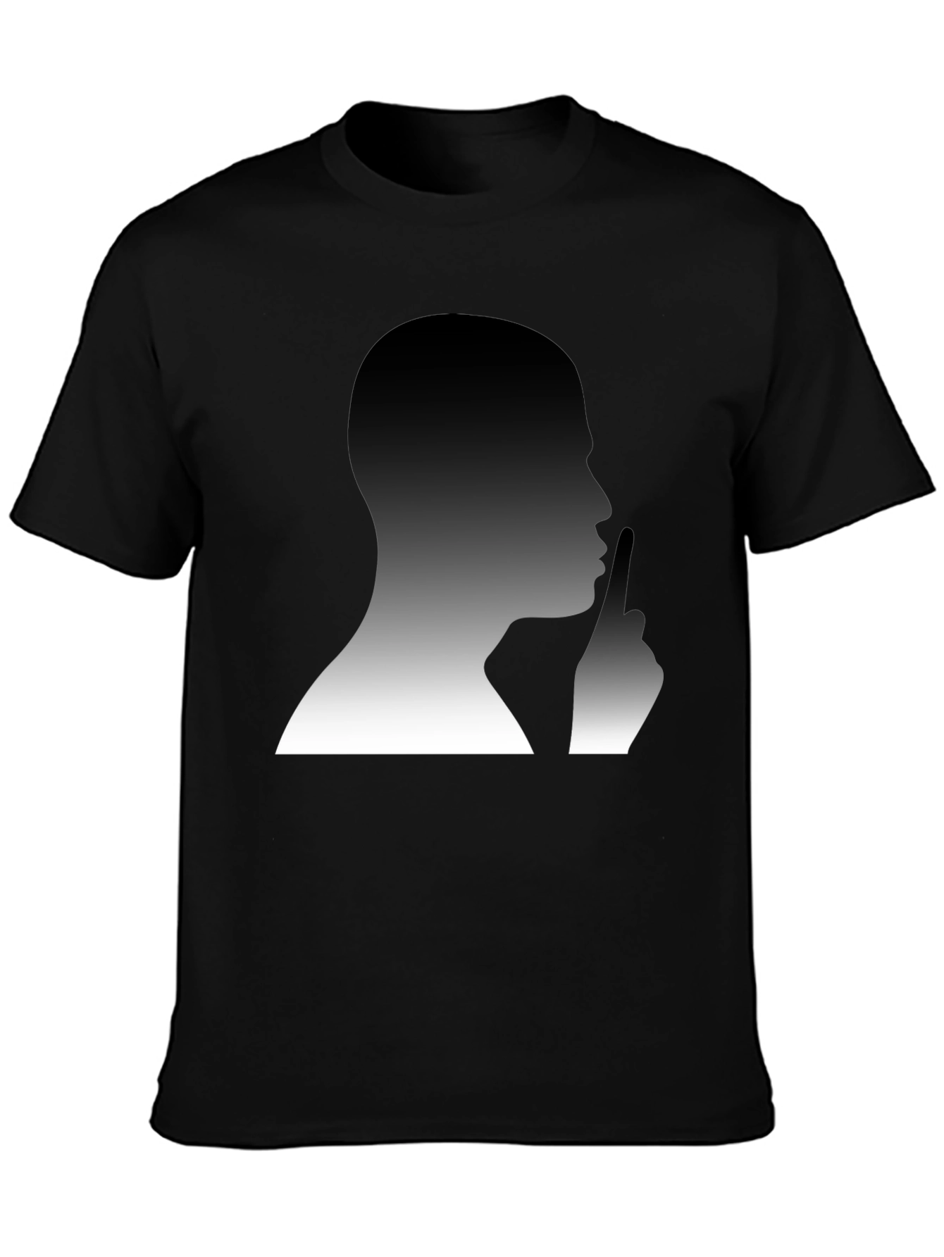 Shhh! Graphic Tee - Mens Silhouette Black T-Shirt