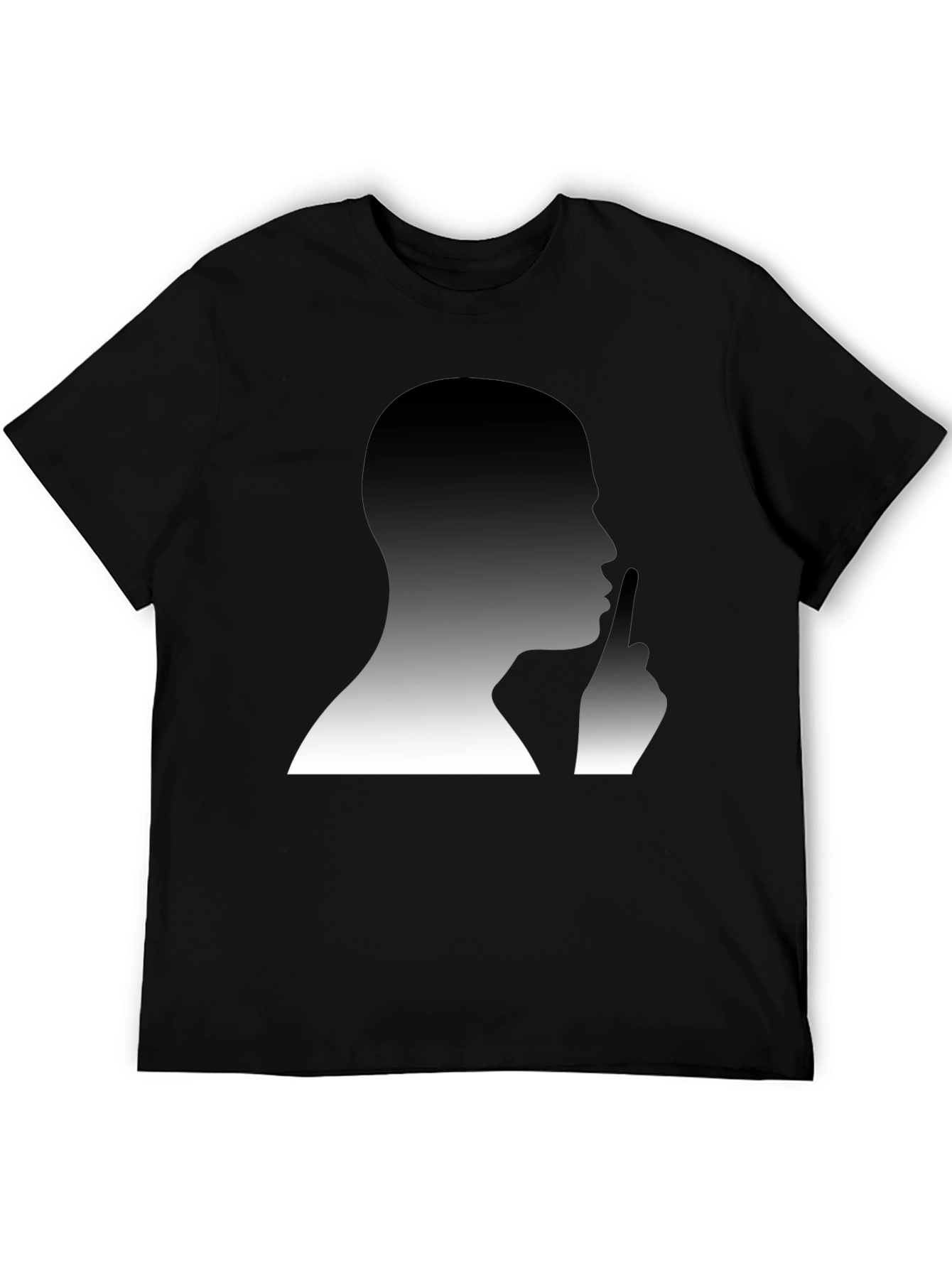 Shhh! Graphic Tee - Mens Silhouette Black T-Shirt