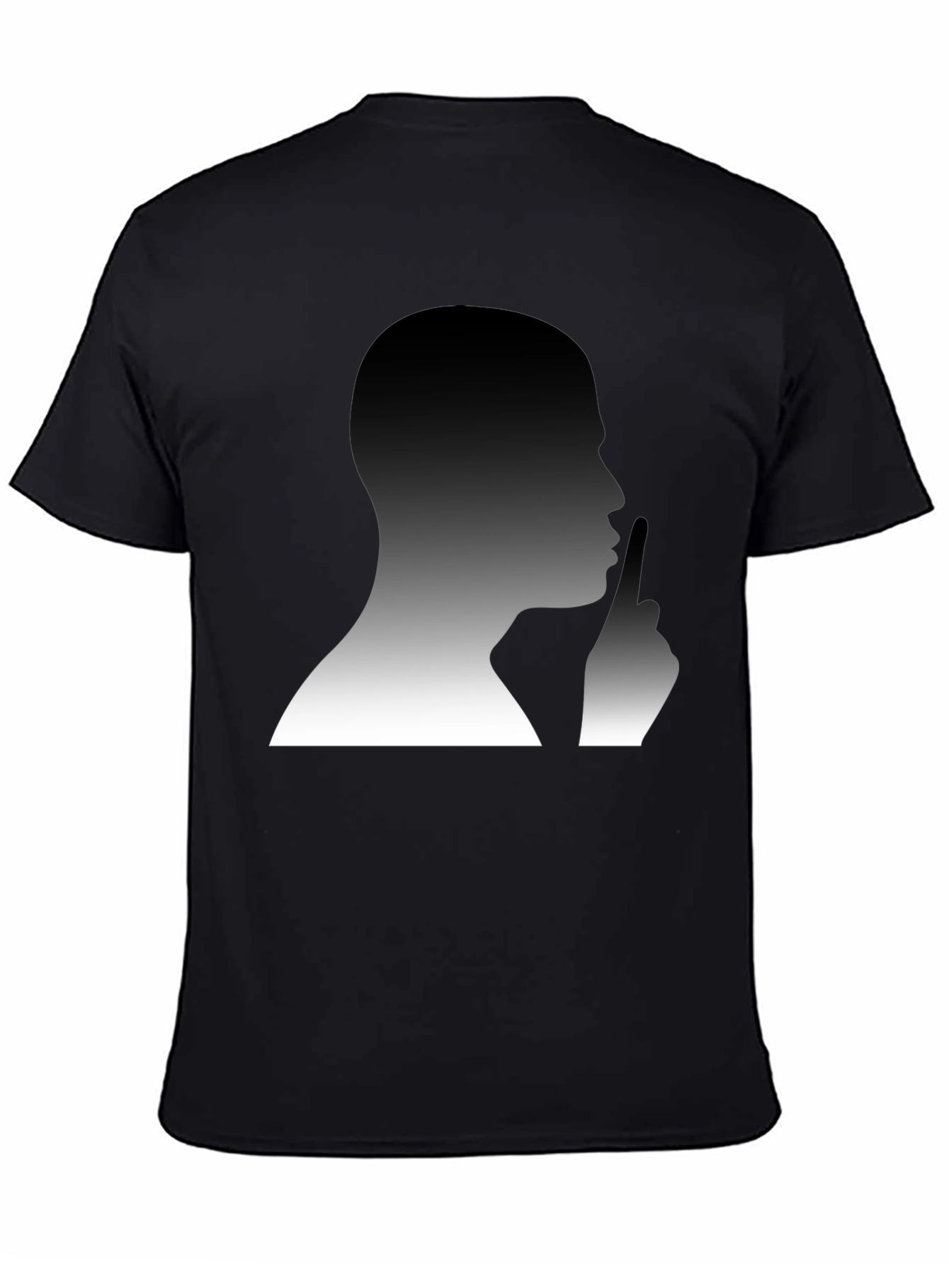 Shhh! Graphic Tee - Mens Silhouette Black T-Shirt