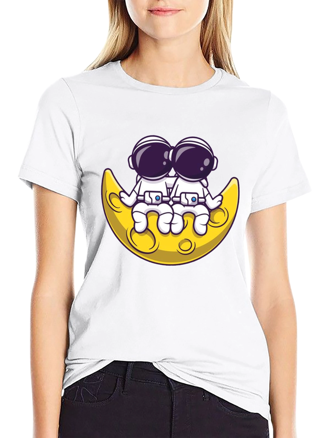 Astronauts on Moon Graphic Tee